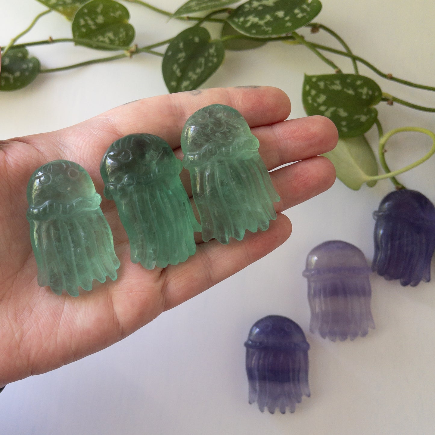 Green & Purple Fluorite Jellyfish