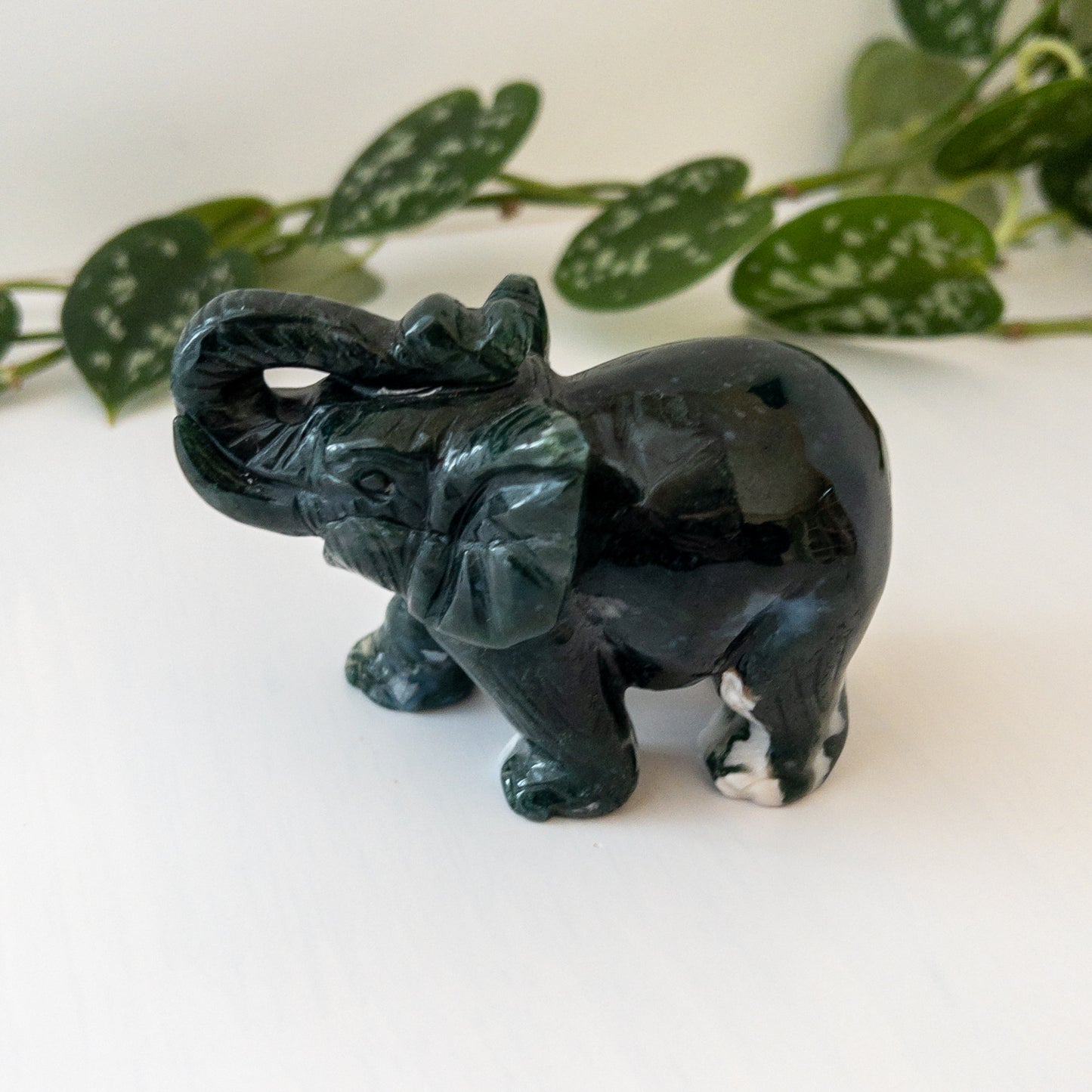 Moss Agate Elephant