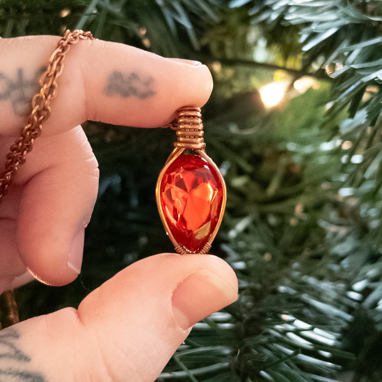 Vintage Glass Jewel Christmas “Light” Pendants