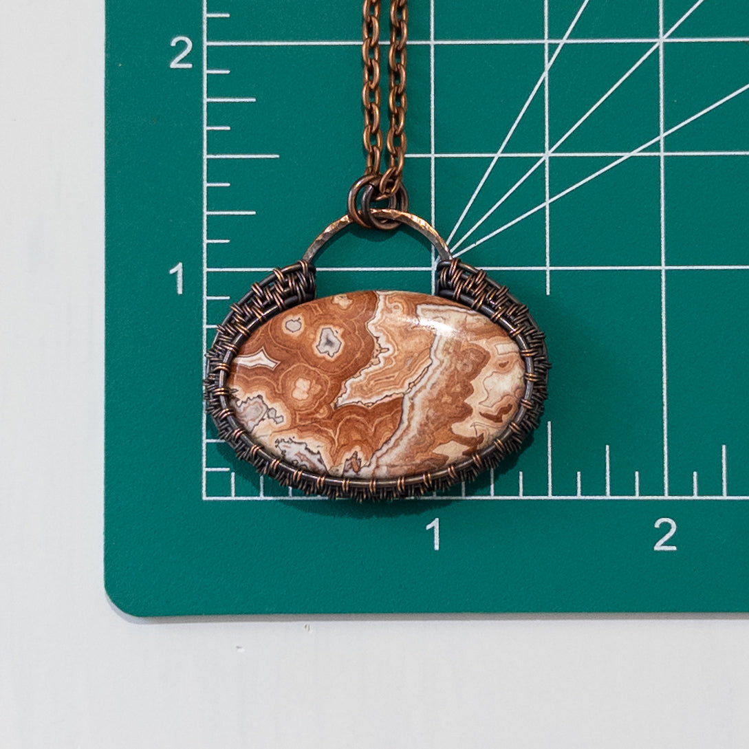 Rosita Jasper Woven Copper Pendant