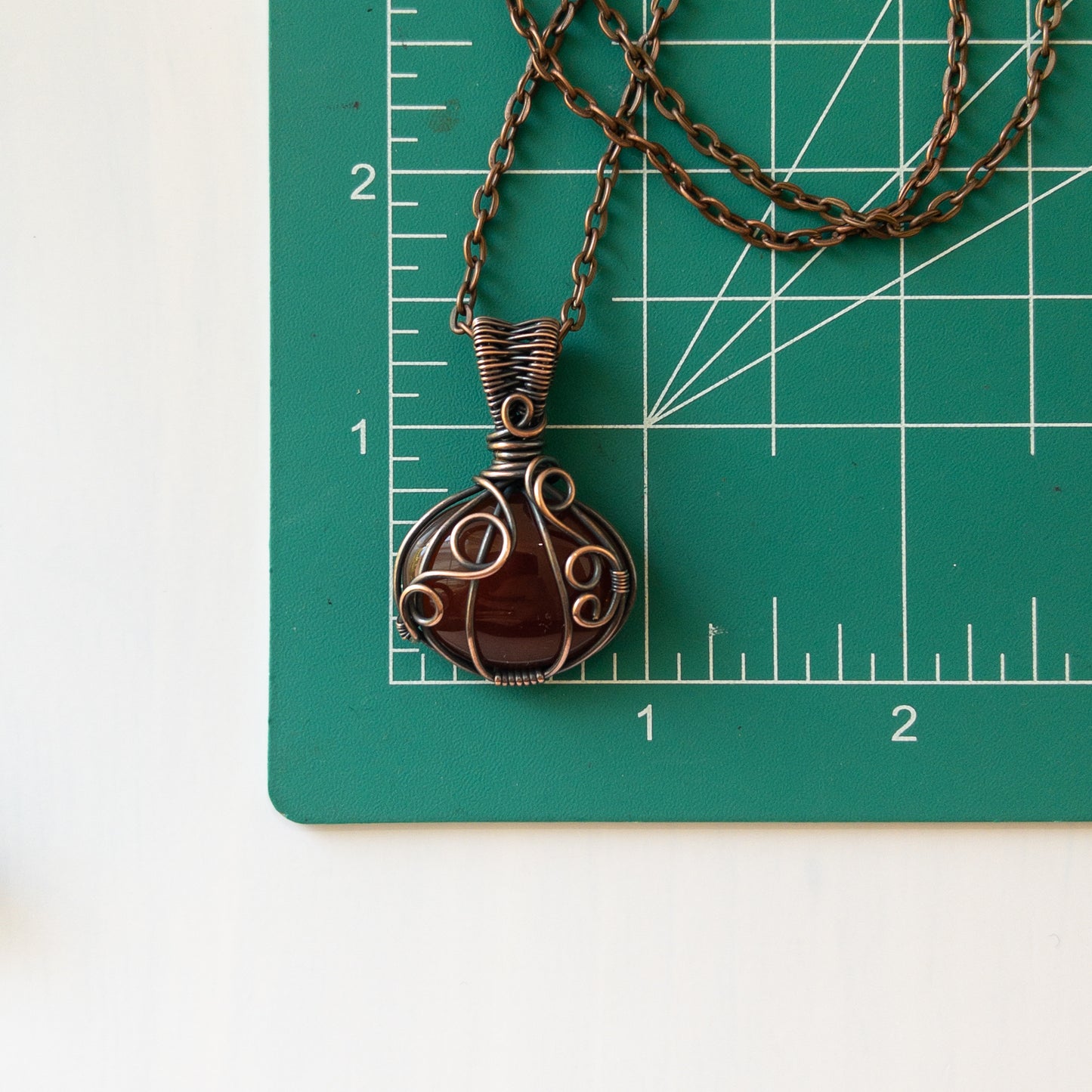 Pumpkin Pendant - Carnelian & Copper B