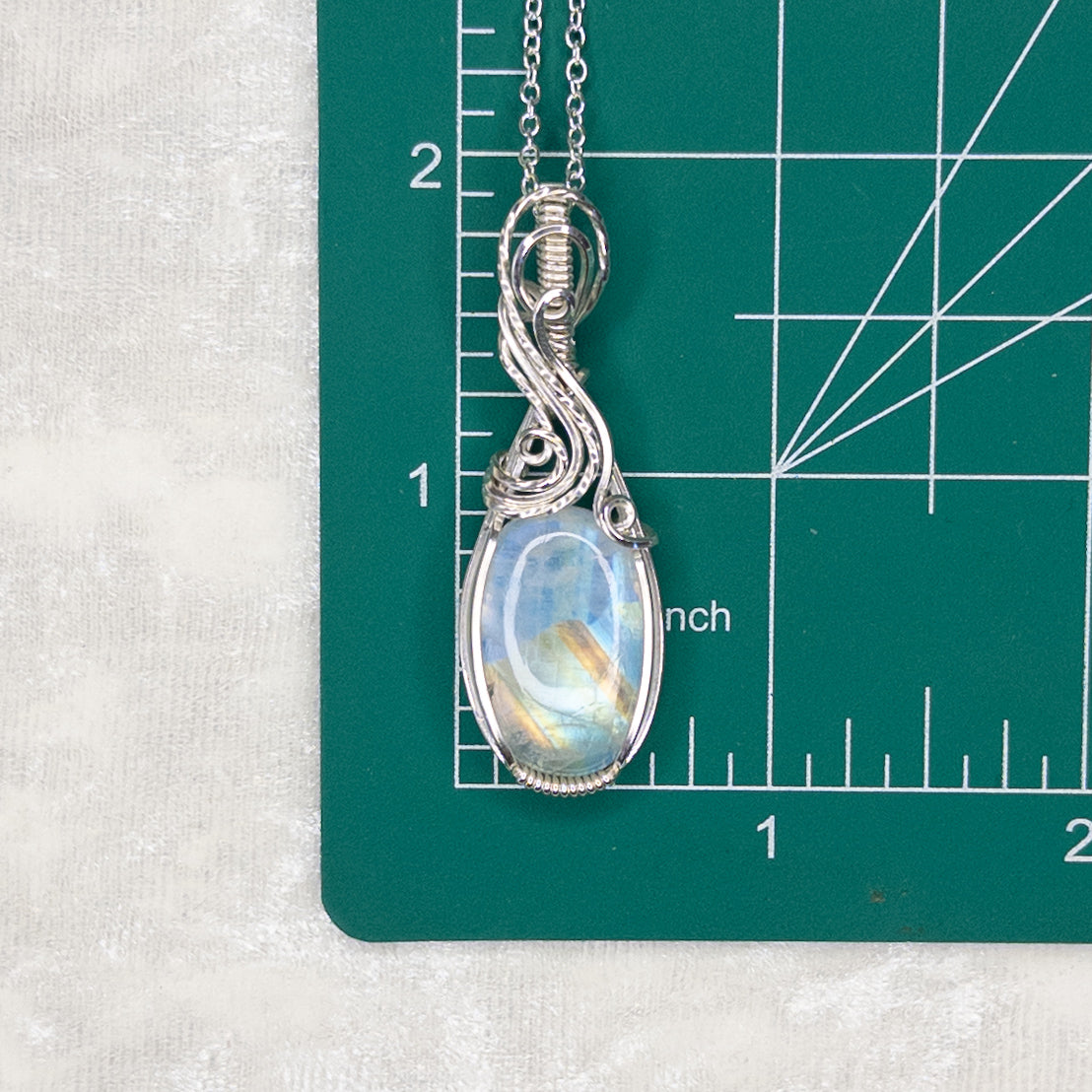Rainbow Moonstone .925 Sterling Silver Pendant