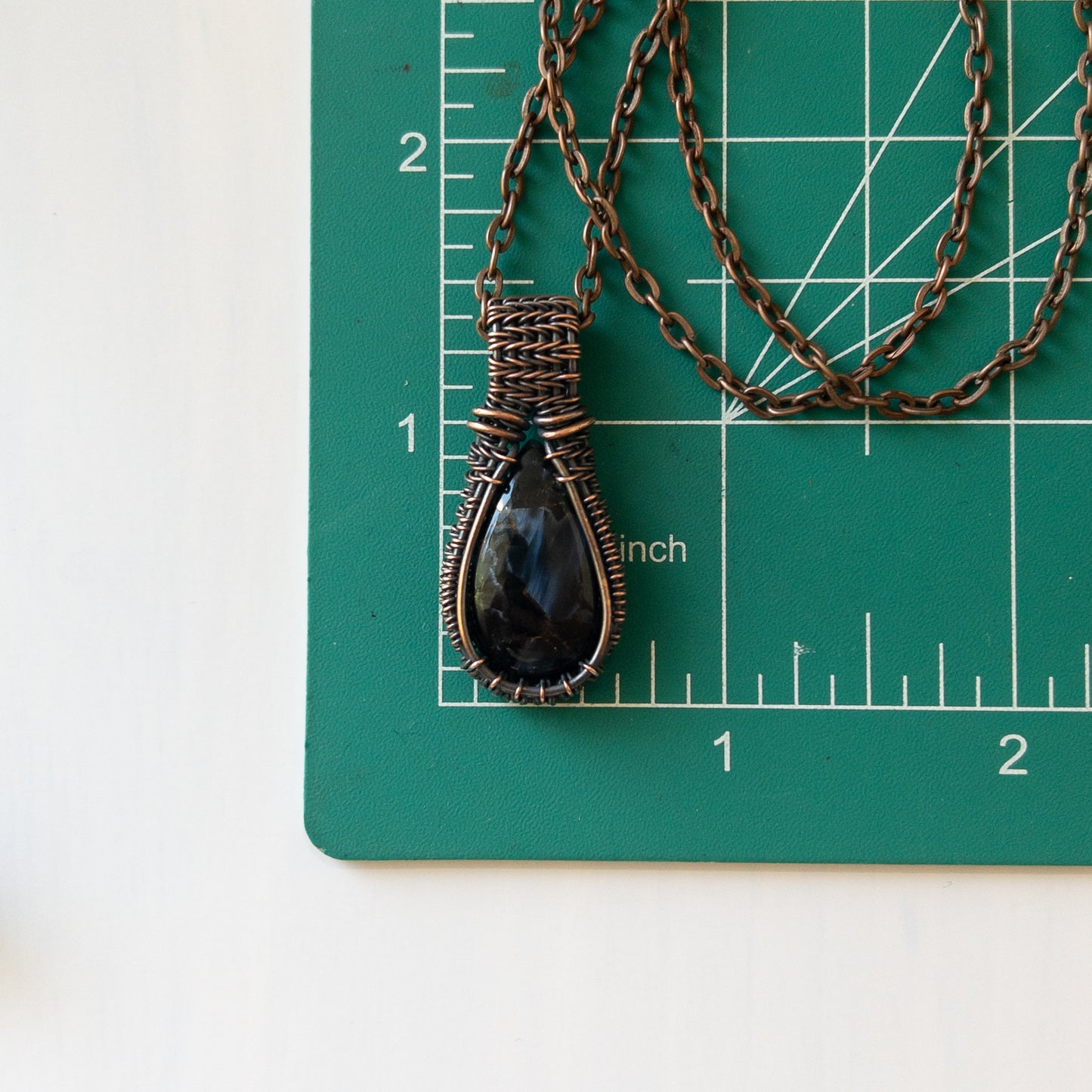 Pietersite & Copper Woven Pendant