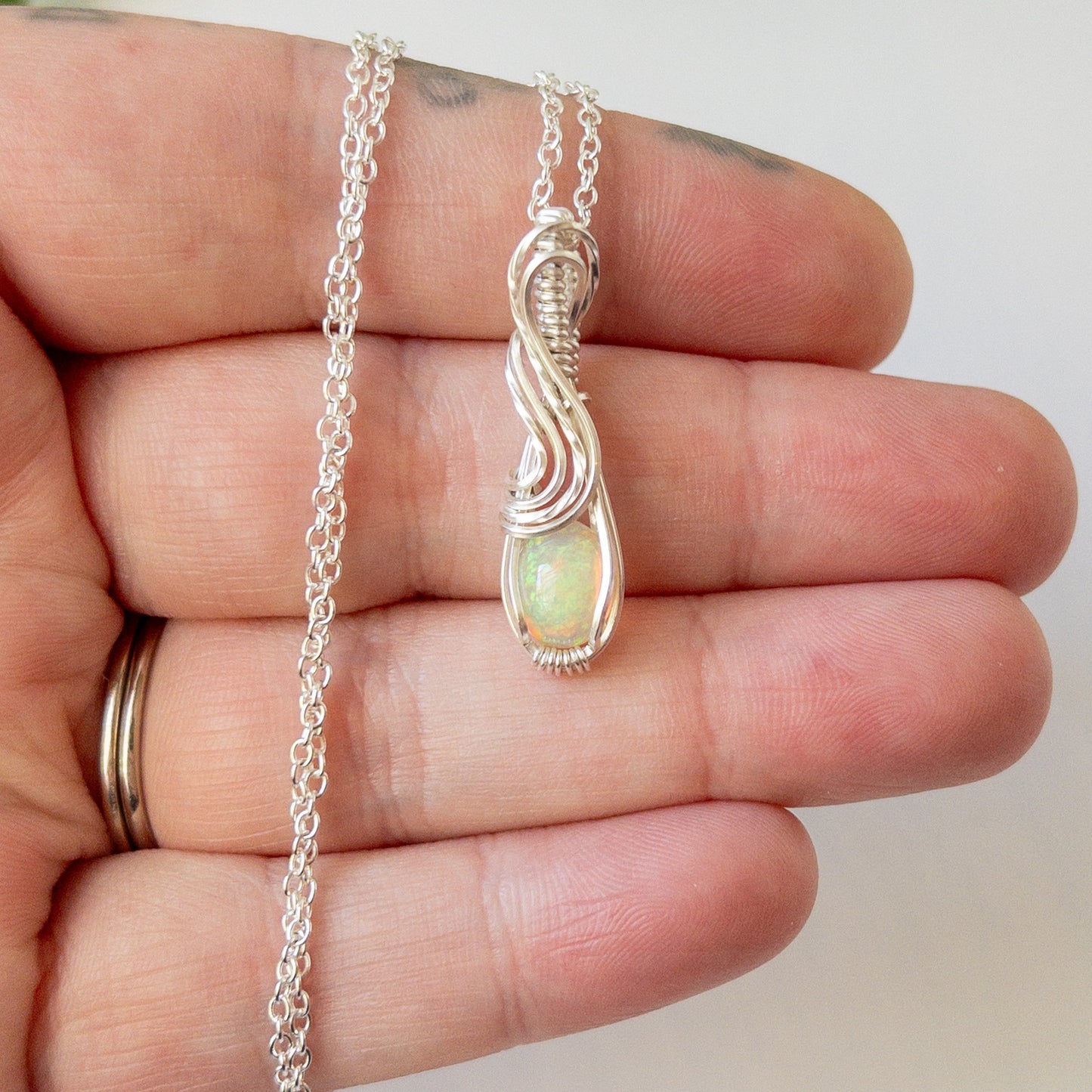 Seirios - Ethiopian Opal Sterling Silver Wrapped Pendant