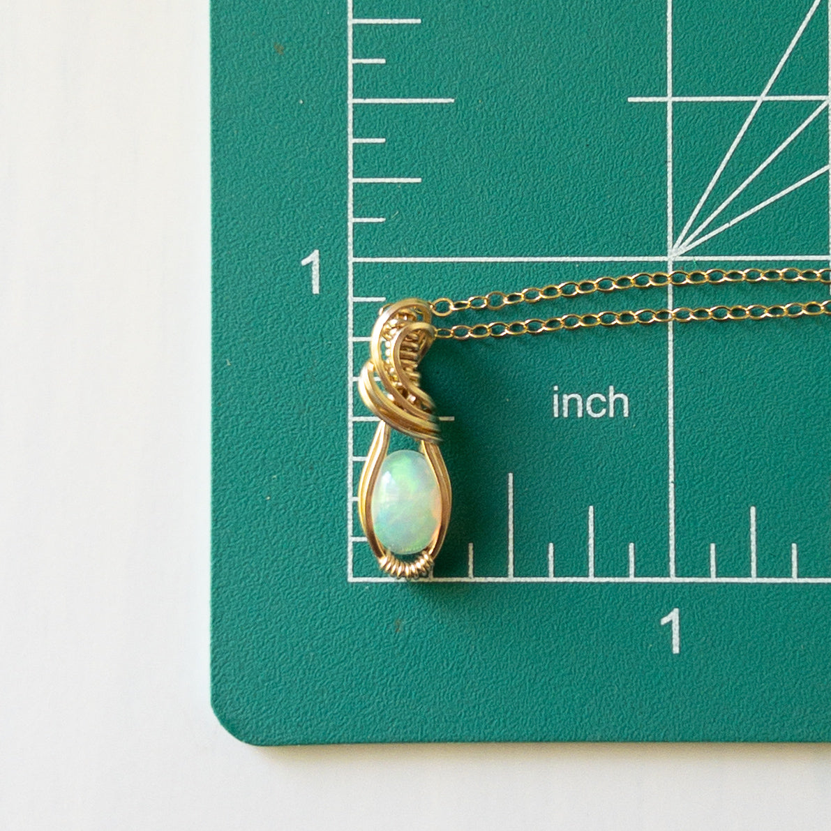 Theia - Opal & Gold Fill Wire Wrapped Pendant