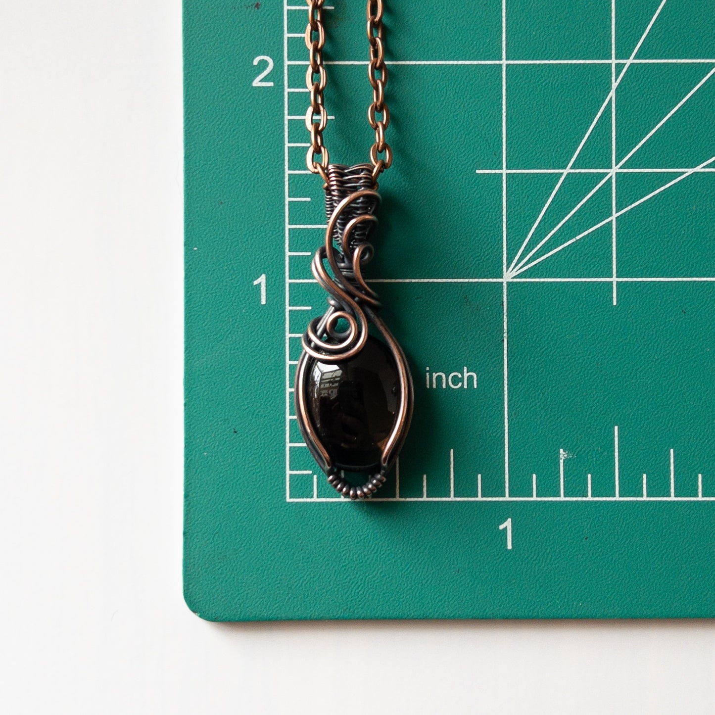Smoky Quartz & Copper Wrapped Pendant