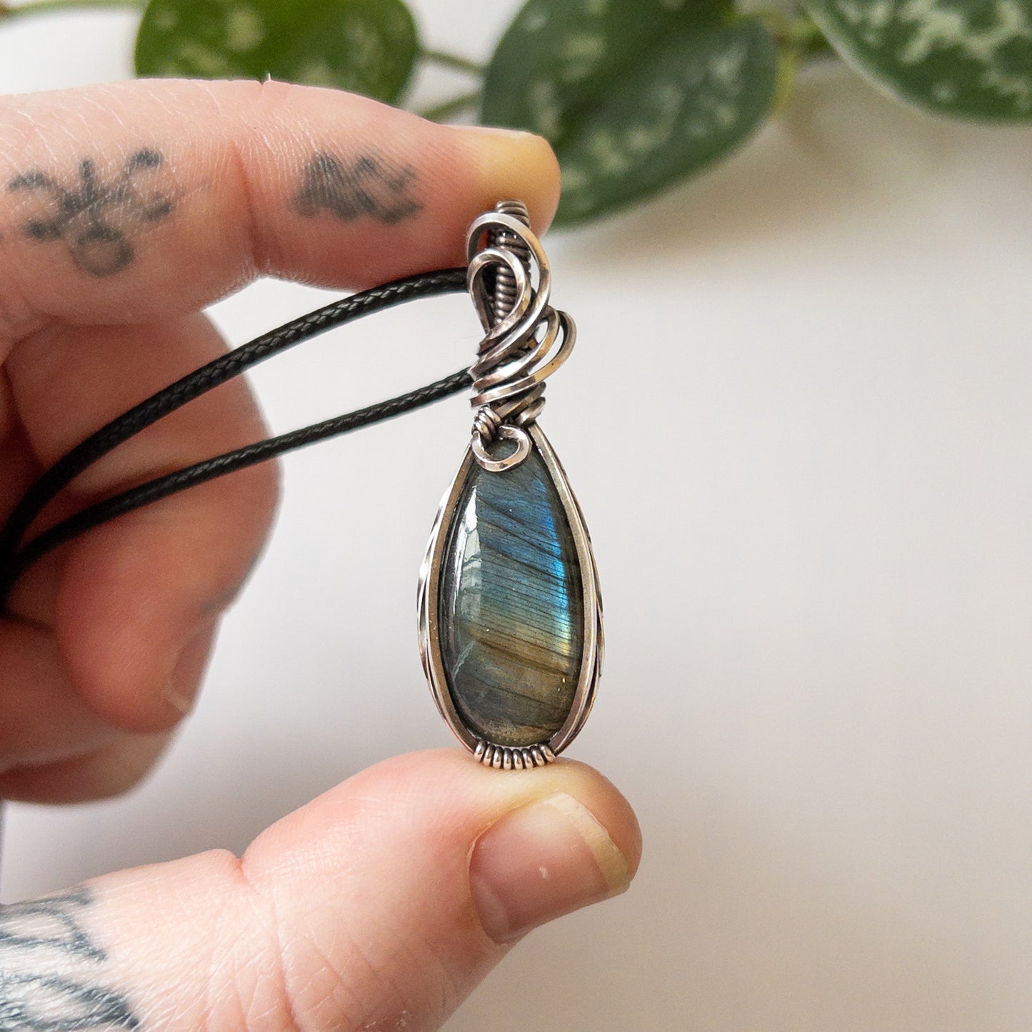 Labradorite & Sterling Silver Wrapped Pendant