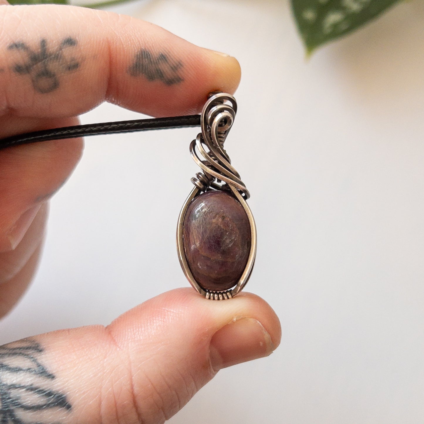 Ruby & Sterling Silver Wrapped Pendant