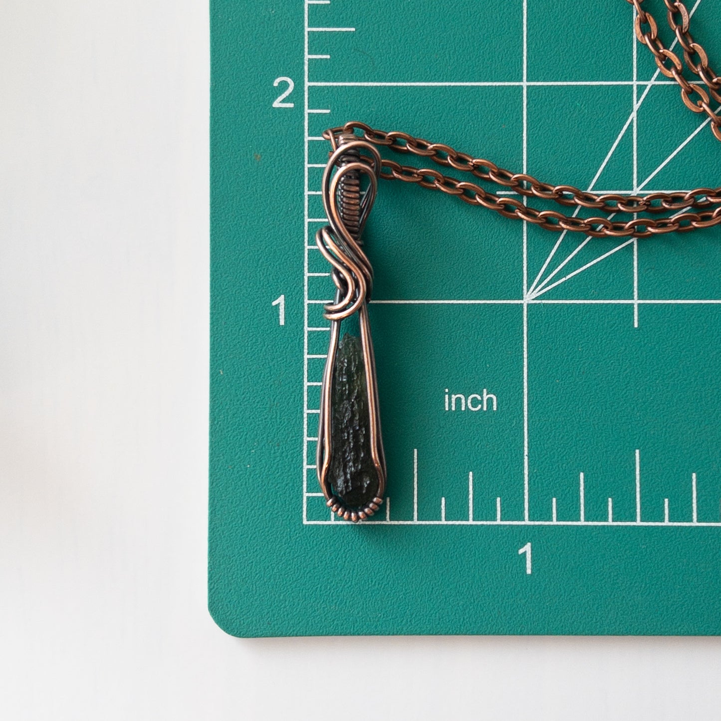 Moldavite (.54g) & Copper Wrapped Pendant
