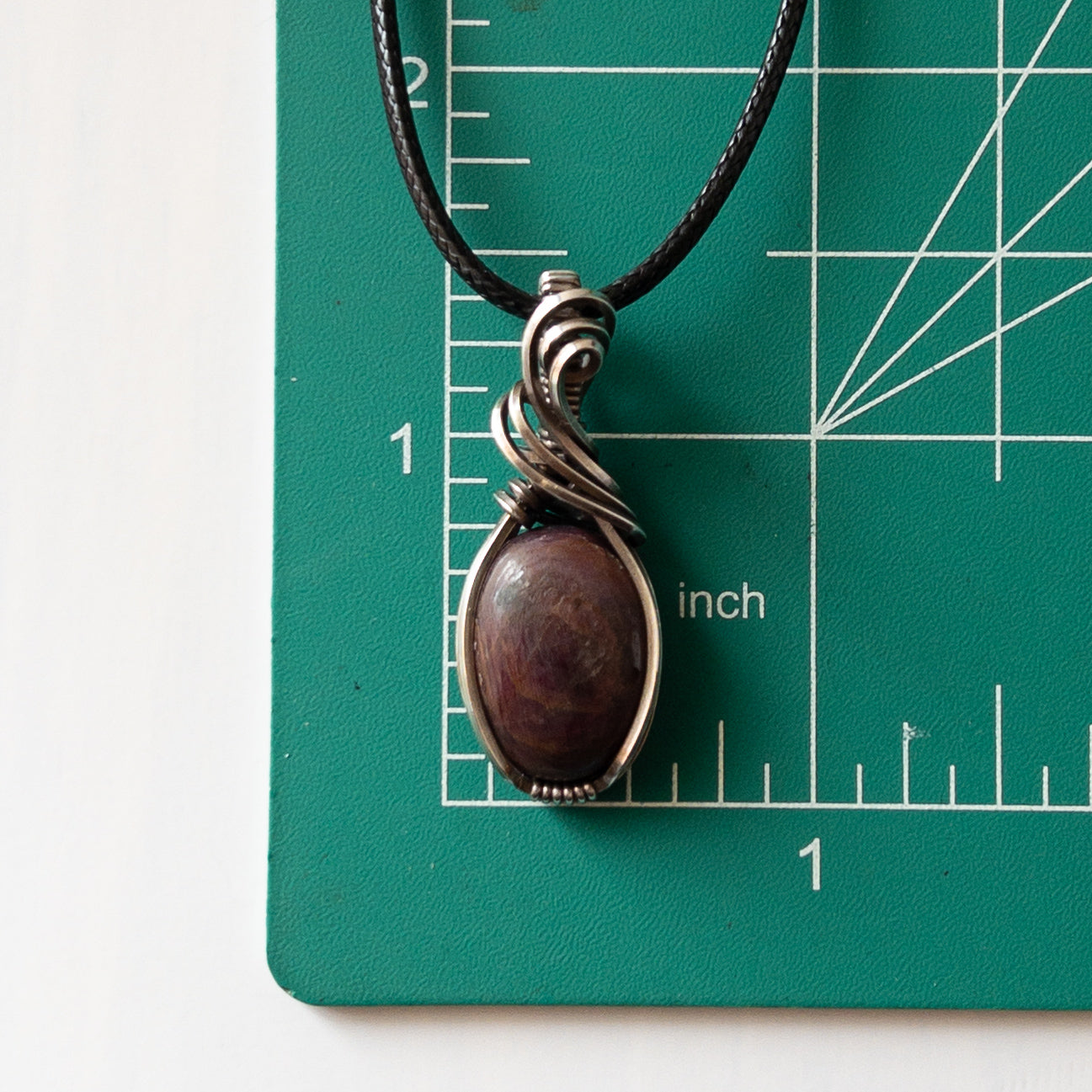 Ruby & Sterling Silver Wrapped Pendant