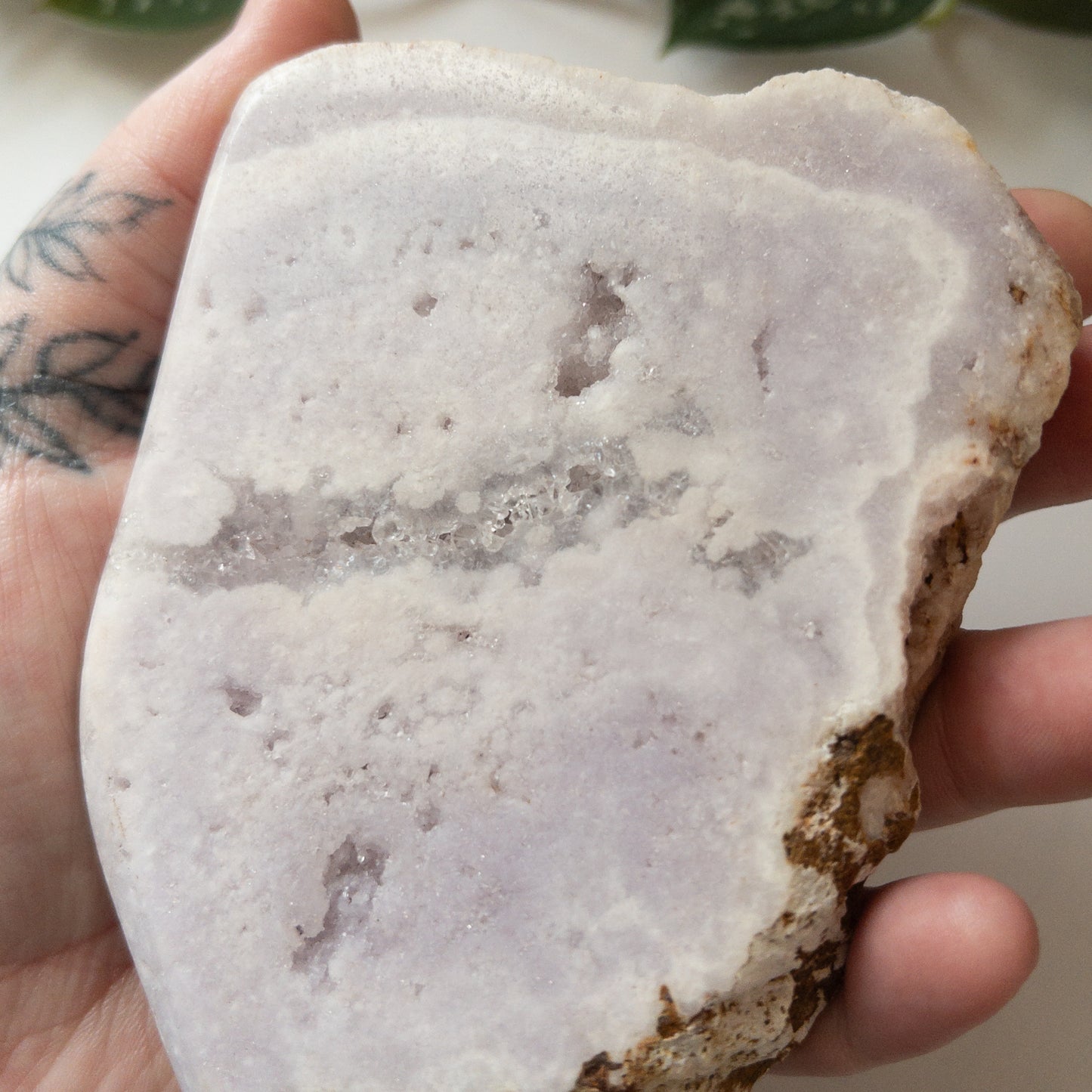 Pink Amethyst Half Polished Freeform & Stand - Brazil