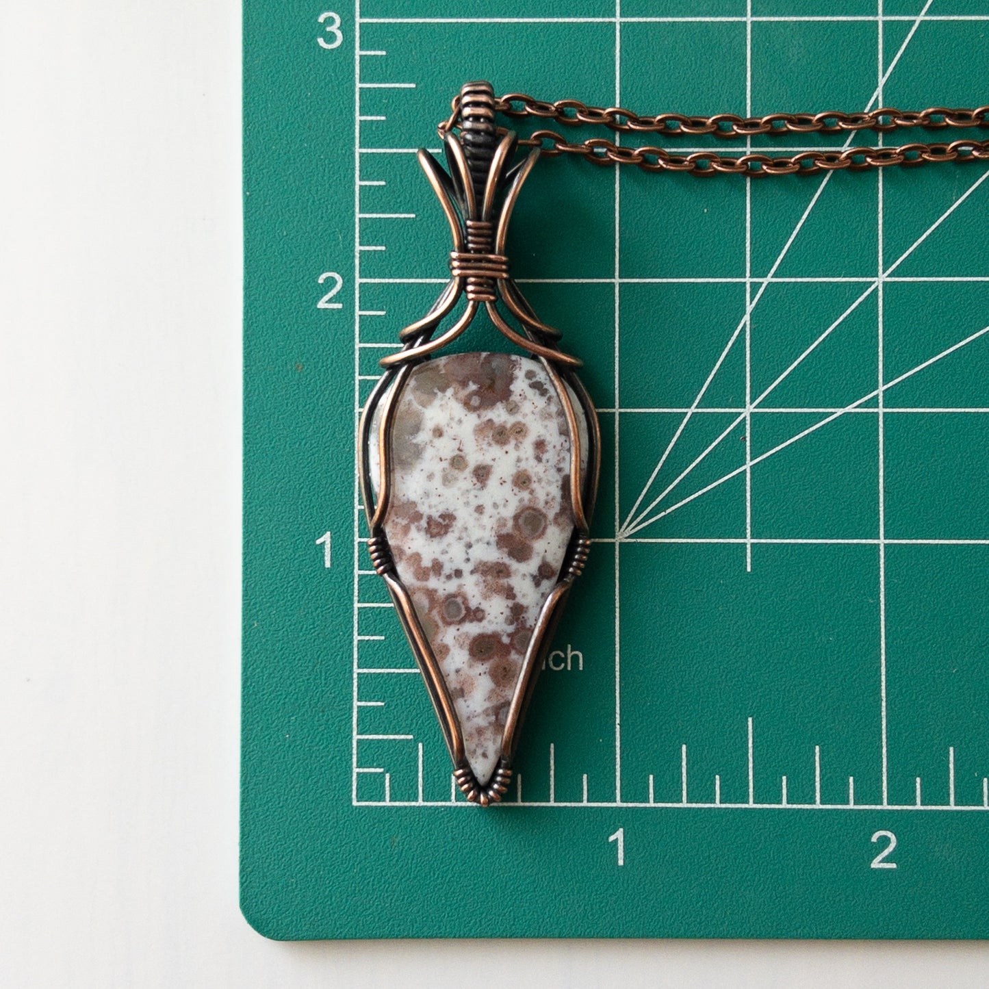 Speckled Agate Copper Wrapped Pendant