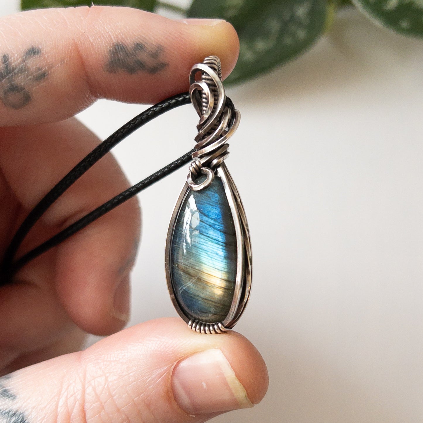 Labradorite & Sterling Silver Wrapped Pendant