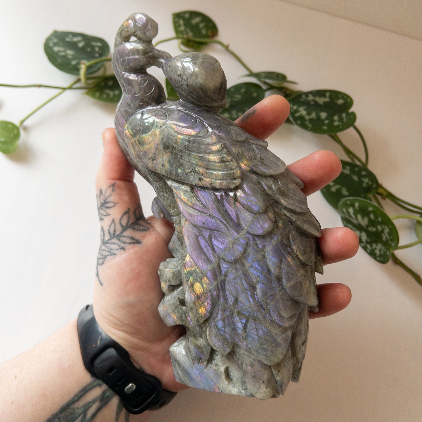 Purple Labradorite Phoenix Breathing Fire