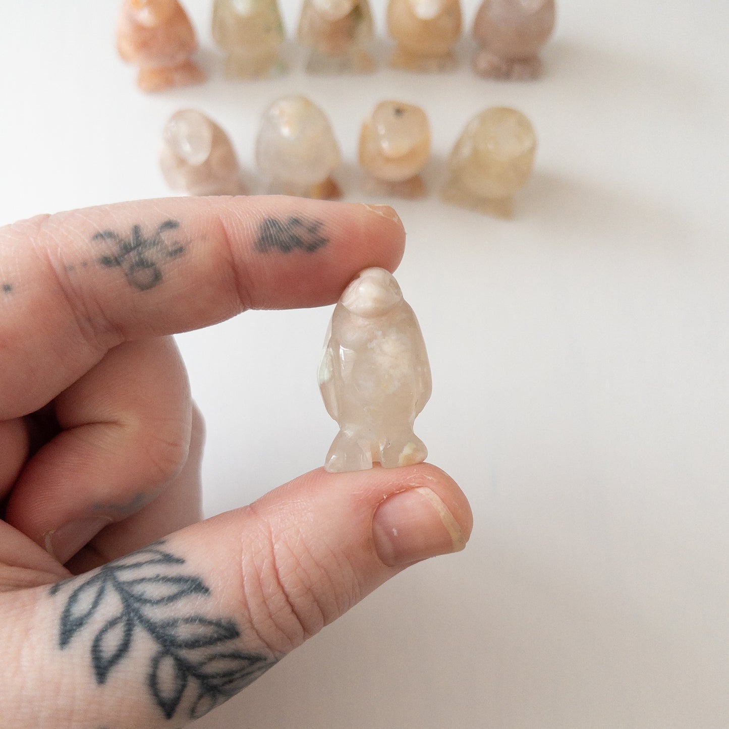 Mini Flower Agate Penguin