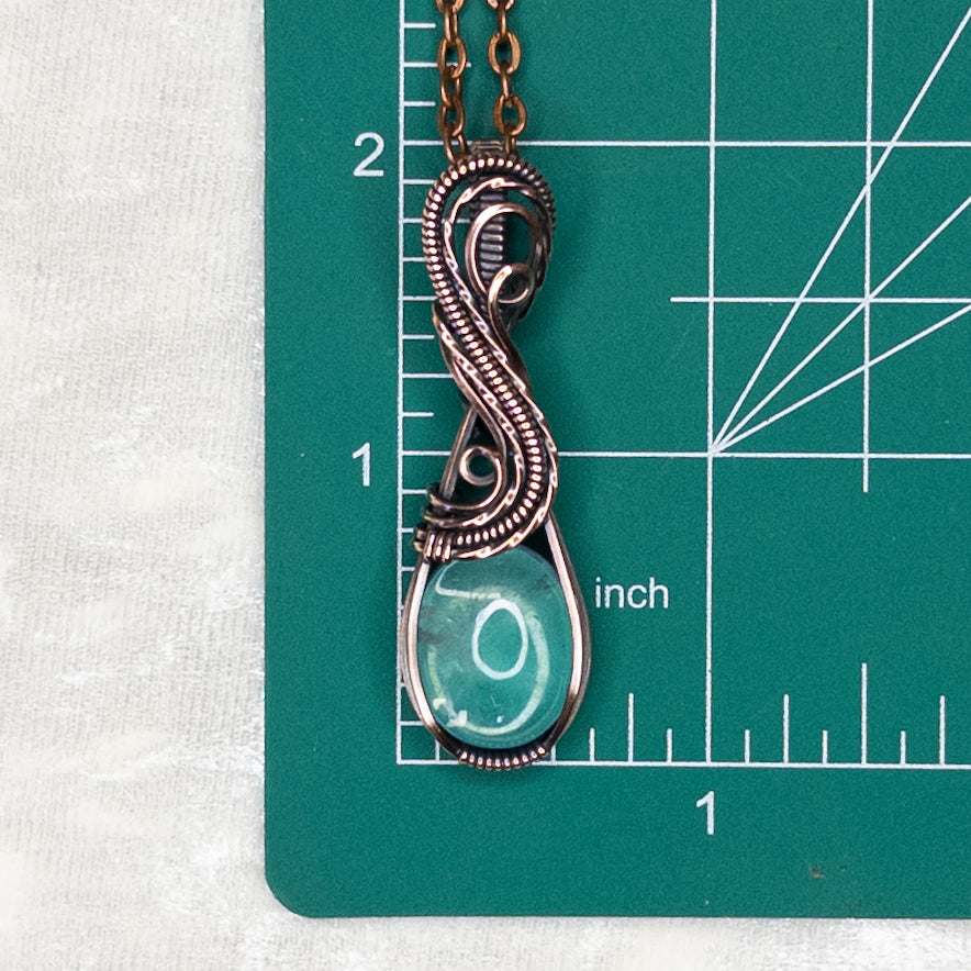 *March Birthstone* Aquamarine Antiqued Copper Pendant
