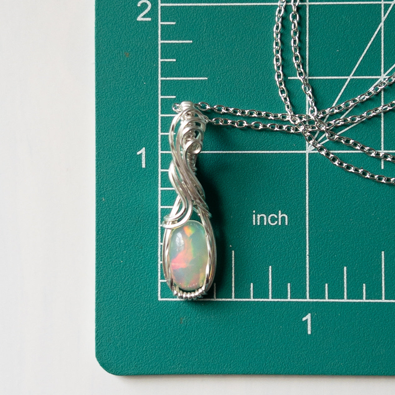 Ethiopian Opal & Sterling Silver Wrapped Pendant