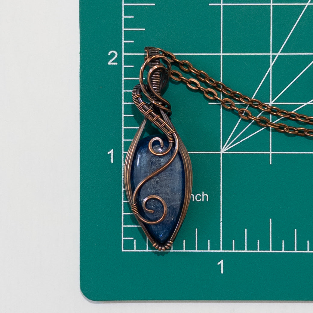 Blue Kyanite Copper Wrapped Pendant