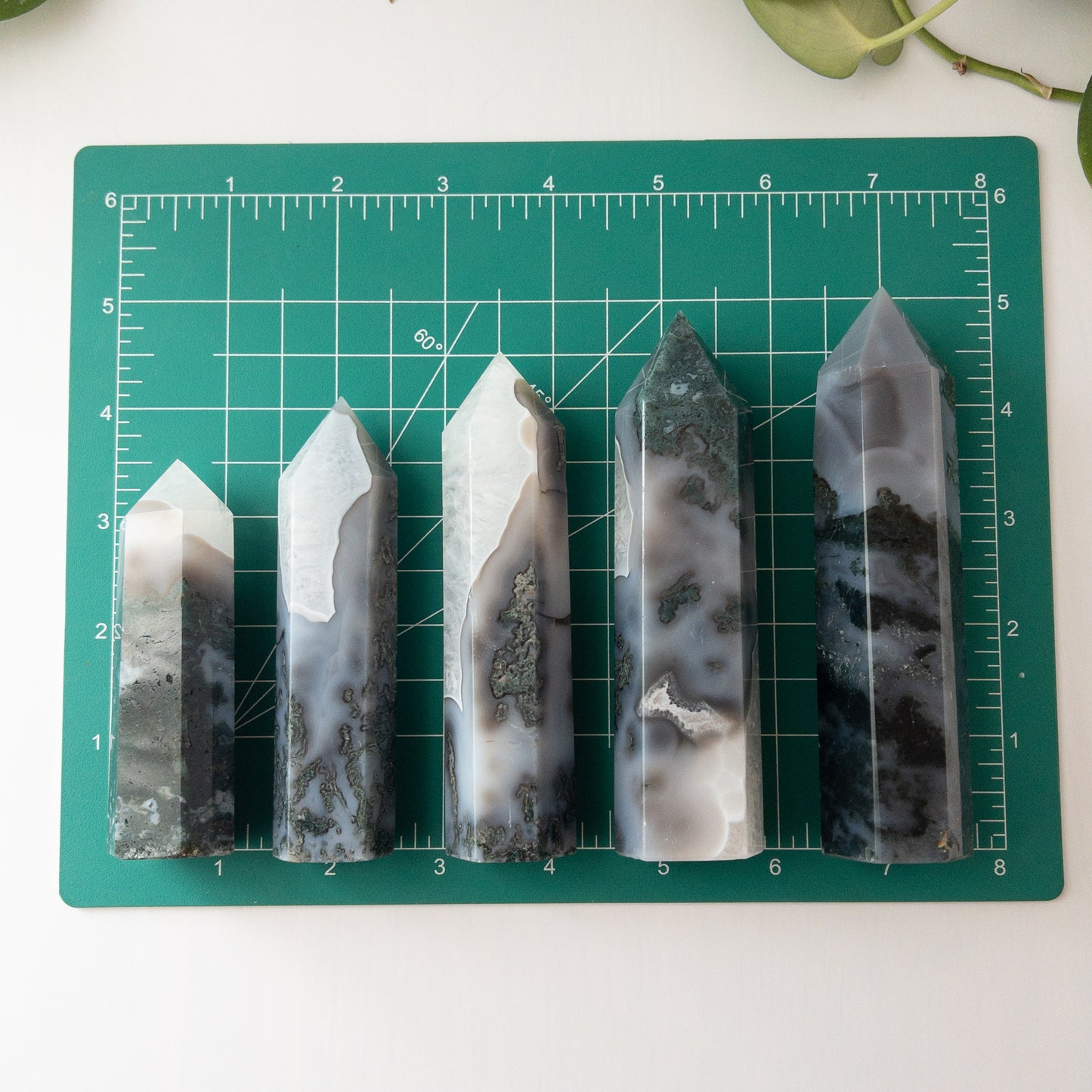 Moss Agate & Quartz Towers