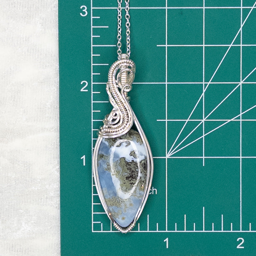 Mossy Blue Opal .925 Sterling Silver Pendant