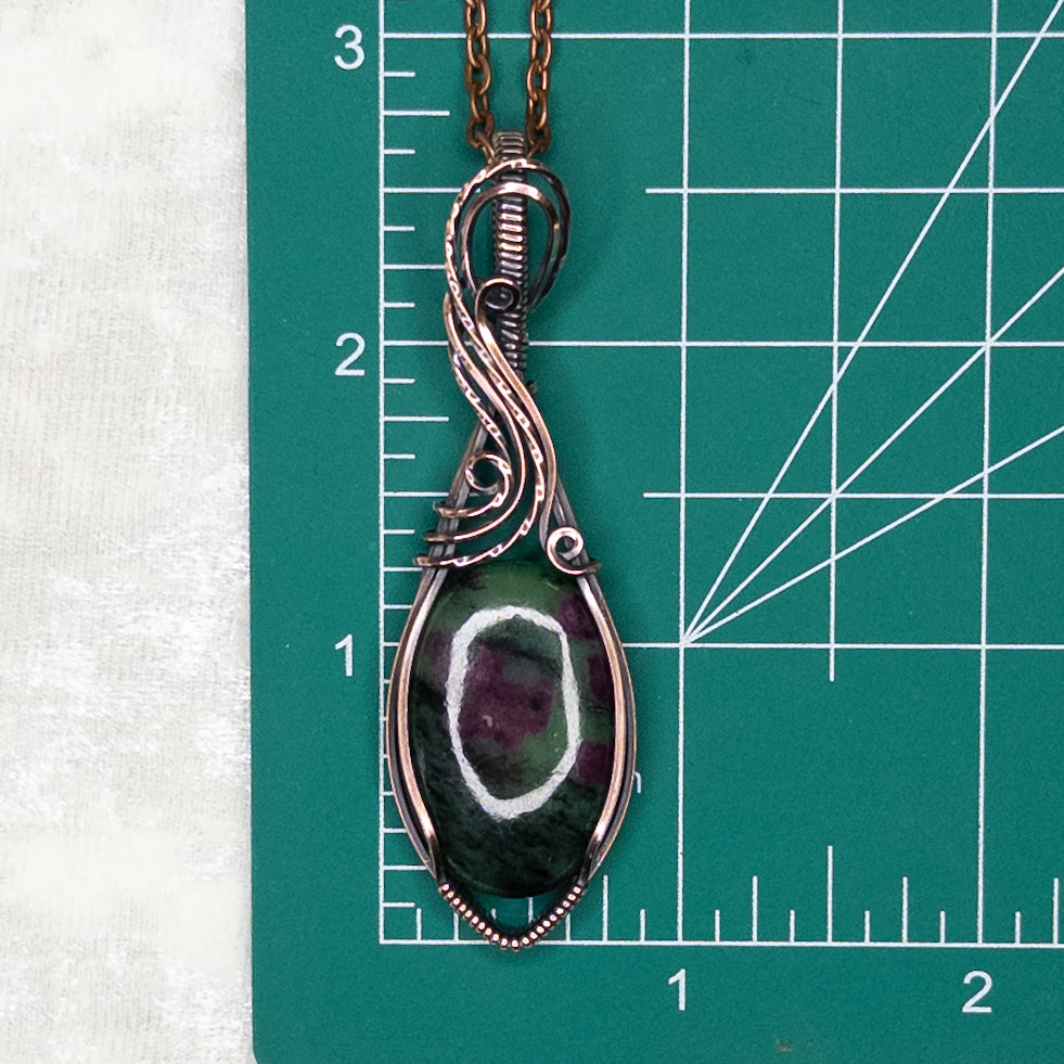 Ruby in Zoisite Antiqued Copper Pendant