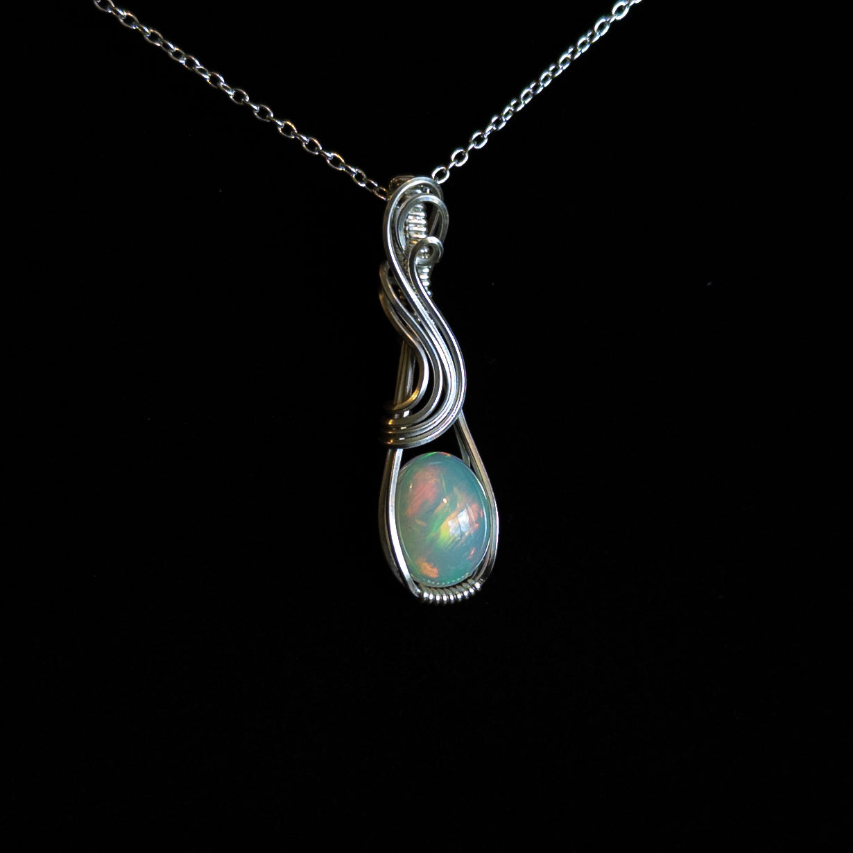 5 Carat Ethiopian Opal Sterling Silver Pendant