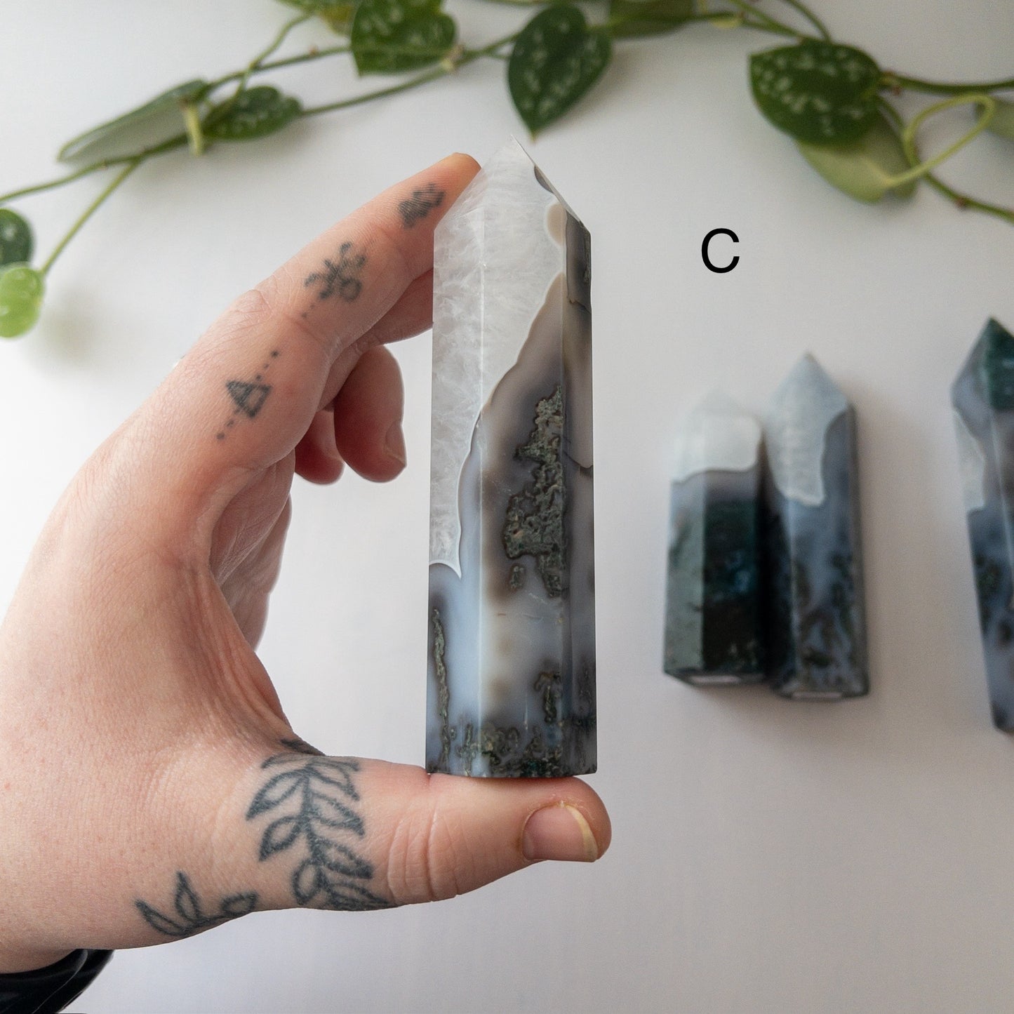 Moss Agate & Quartz Towers