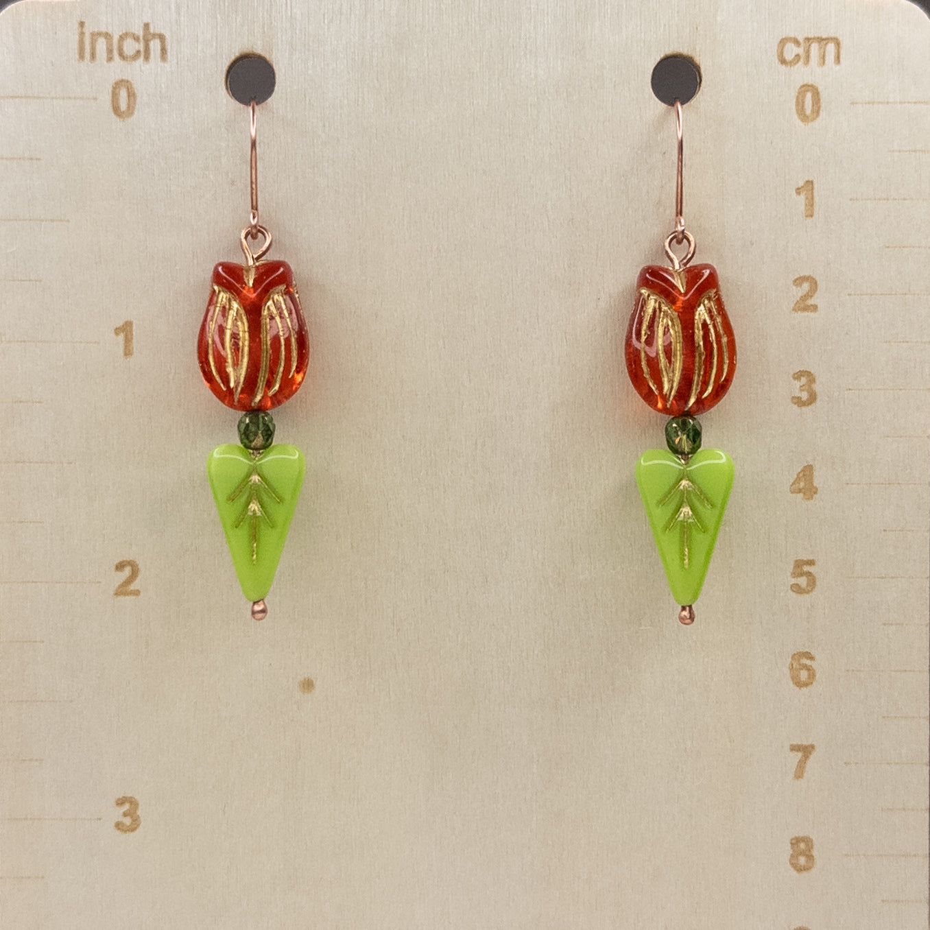 Tulip Earrings - Czech Glass Beads
