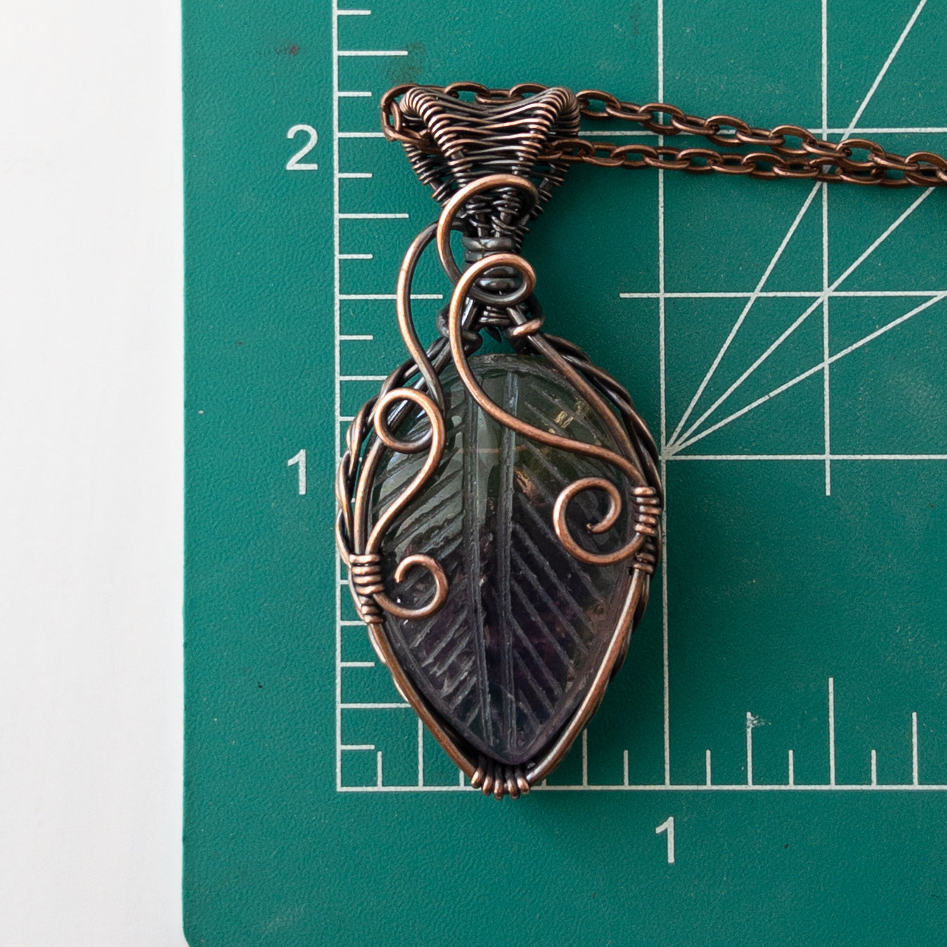 Ametrine “Fairy Leaf” Antiqued Copper Wrapped Pendant