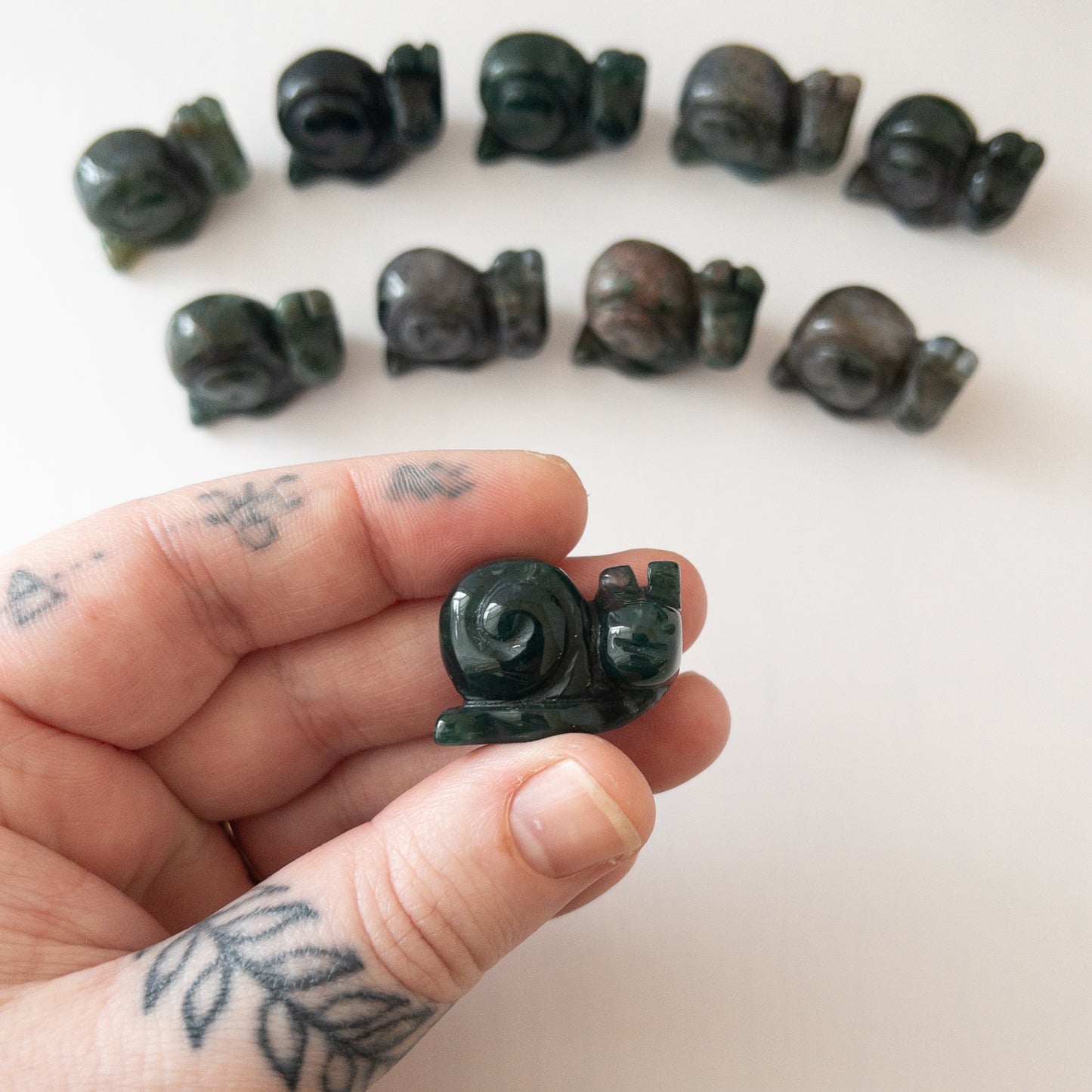 Mini Moss Agate Snail