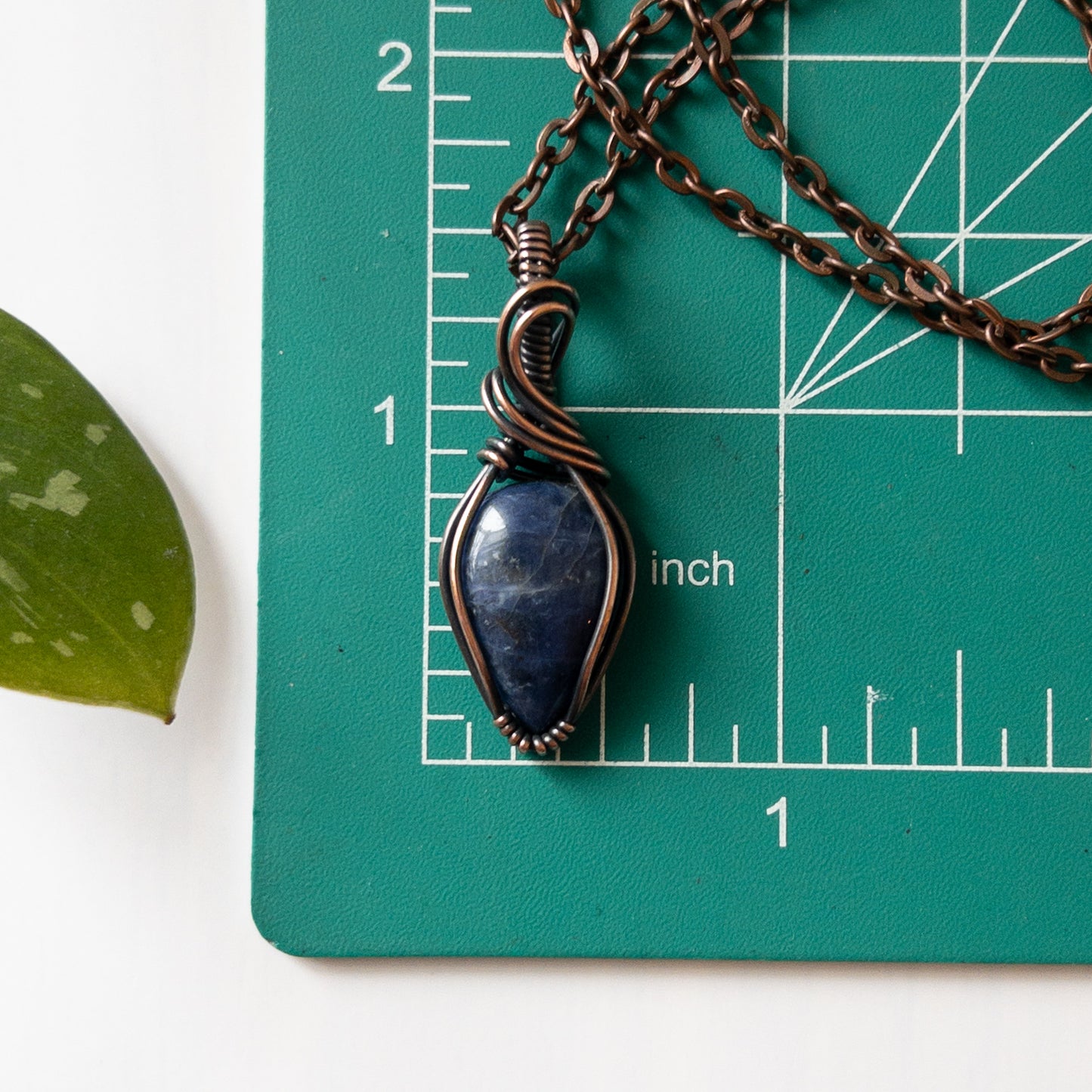 Sodalite & Copper Wrapped Pendant