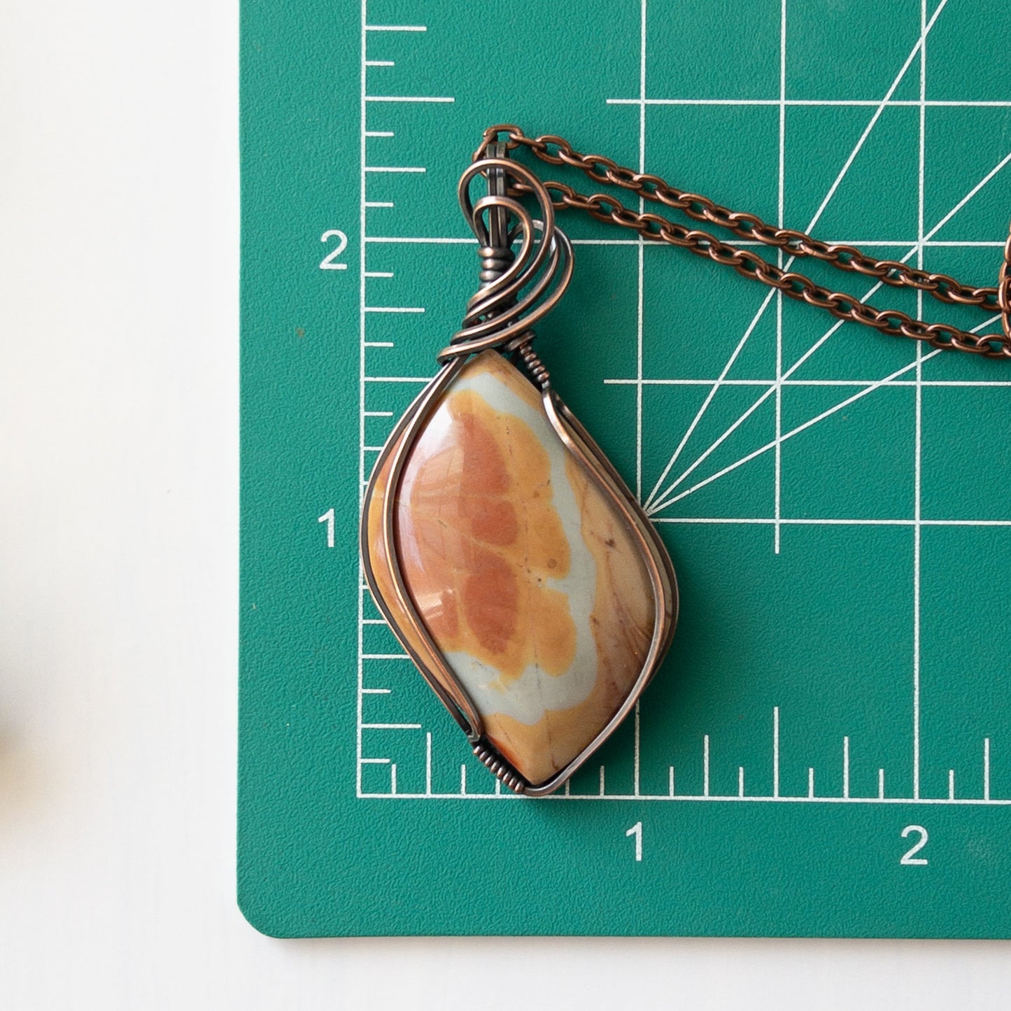 Polychrome Jasper & Copper Wrapped Pendant