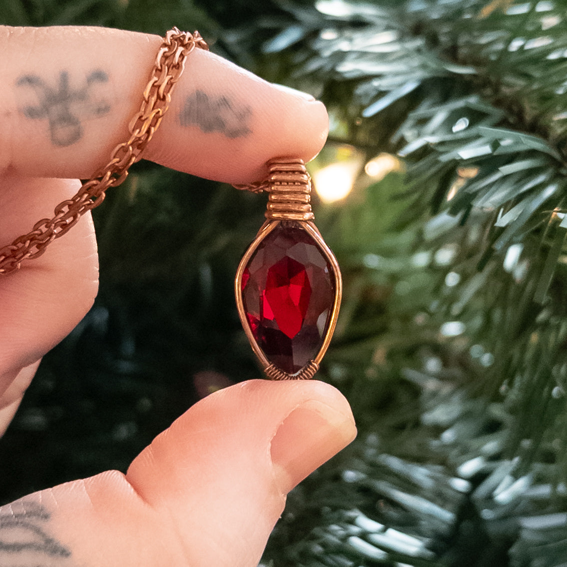 Vintage Glass Jewel Christmas “Light” Pendants