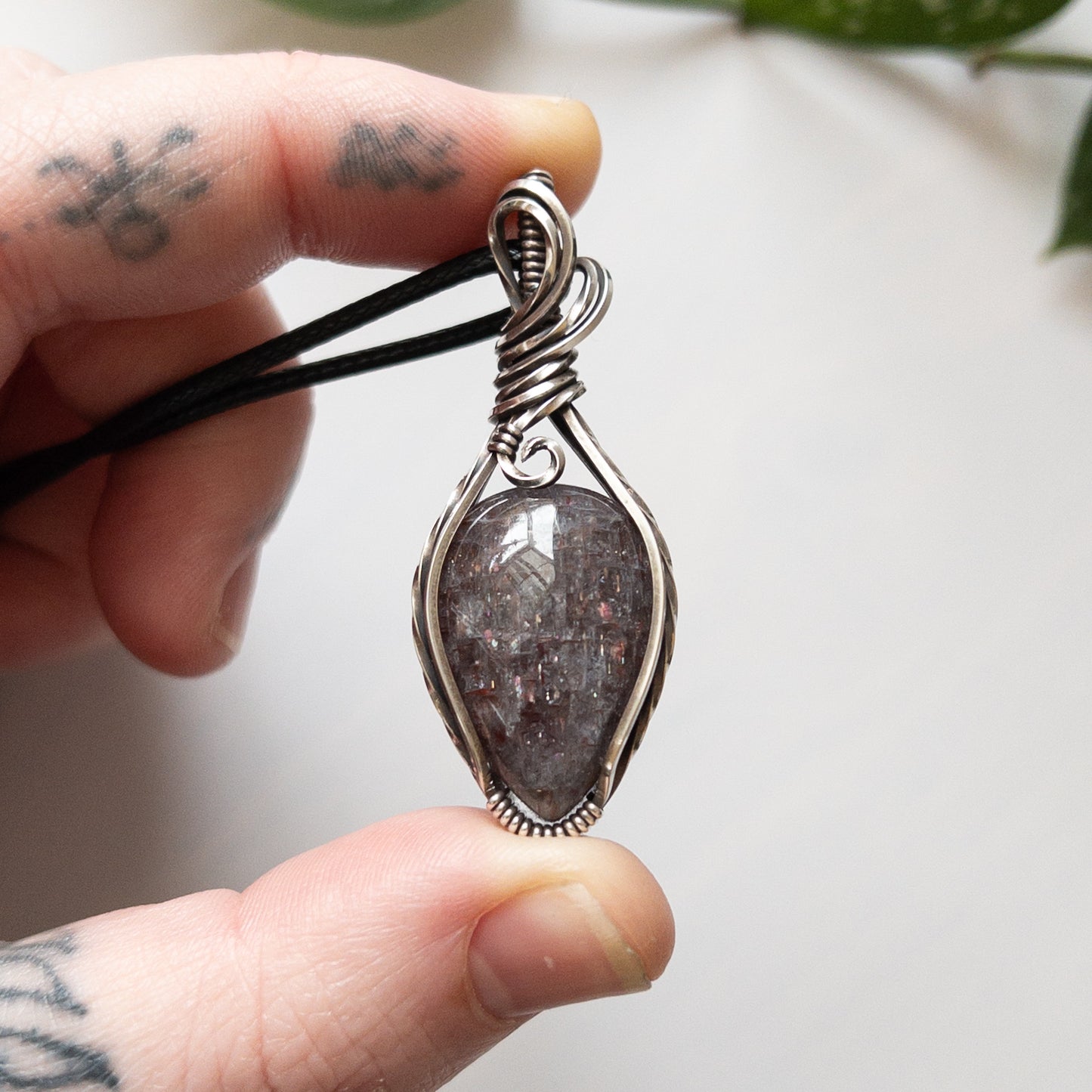 Iolite & Sterling Silver Wrapped Pendant