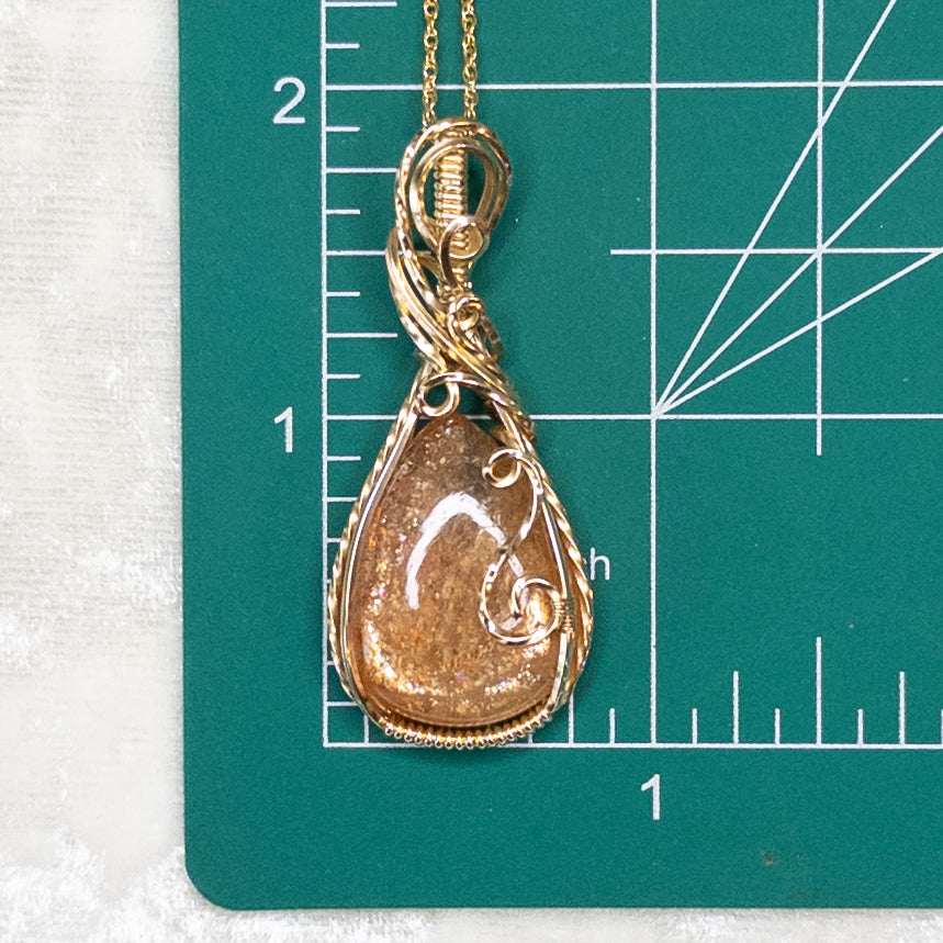 22.7 Carat Confetti Sunstone 14k Gold-Filled Pendant
