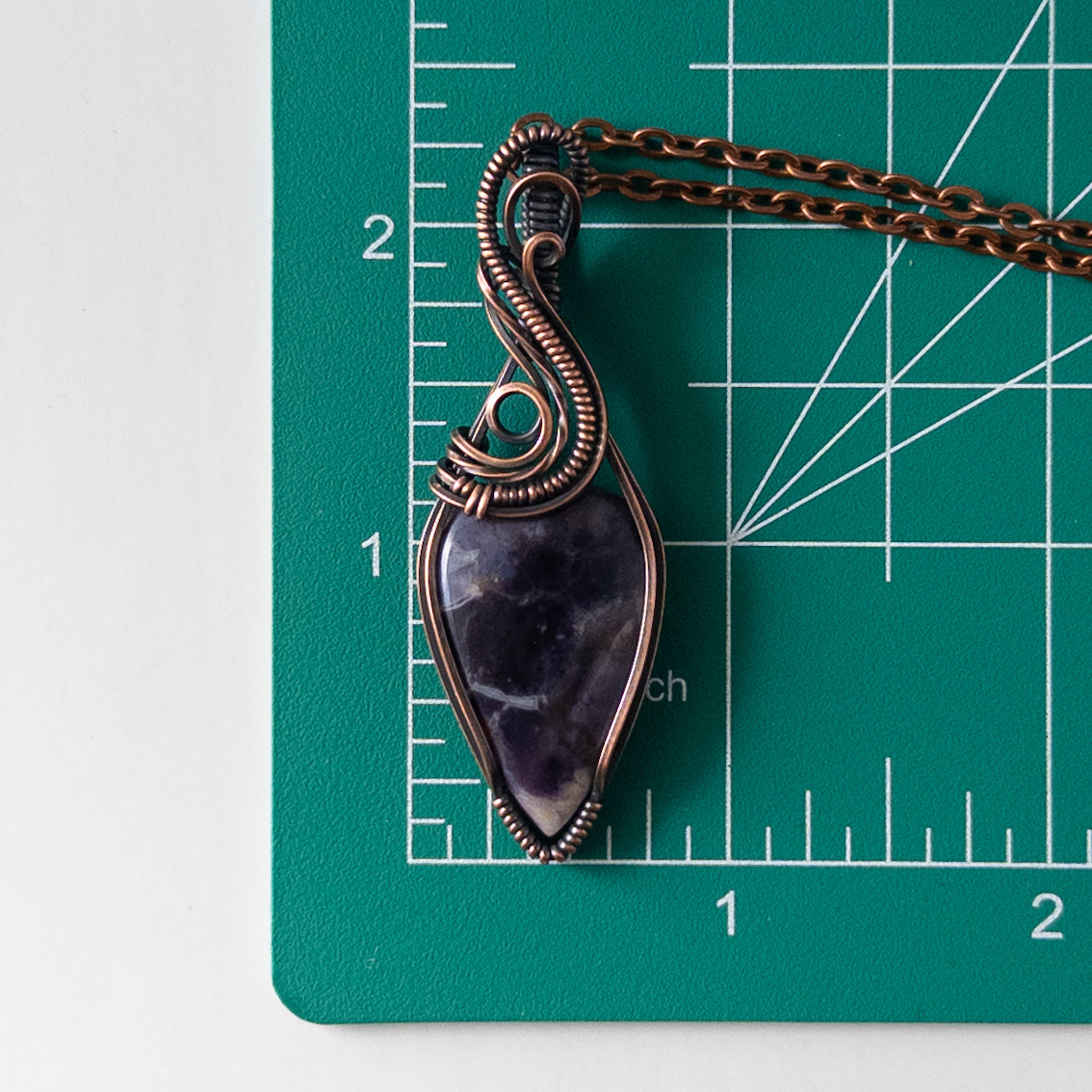 Tiffany Stone Antiqued Copper Wrapped Pendant