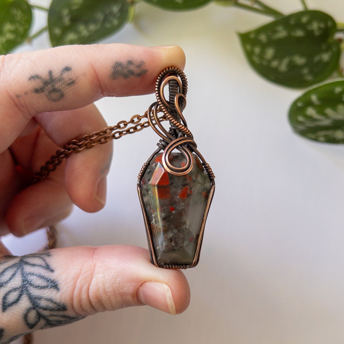Coffin Pendant - African Bloodstone (B)