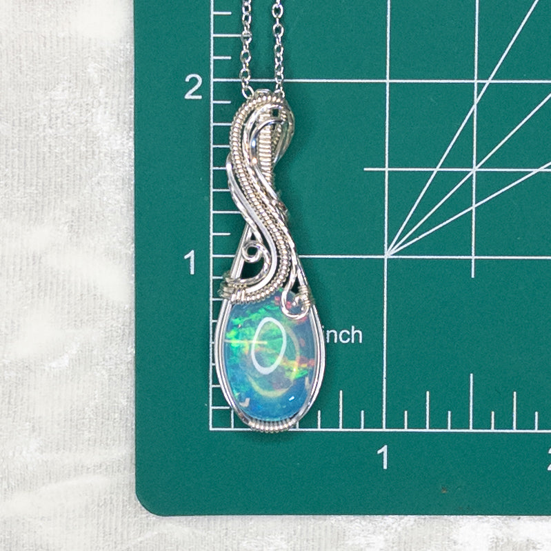 11.75ct. Ethiopian Opal .925 Sterling Silver Pendant