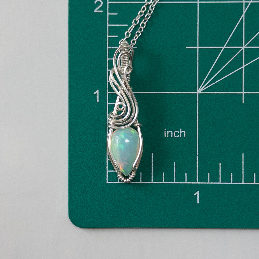 3 Carat Ethiopian Opal Sterling Silver Wrapped Pendant