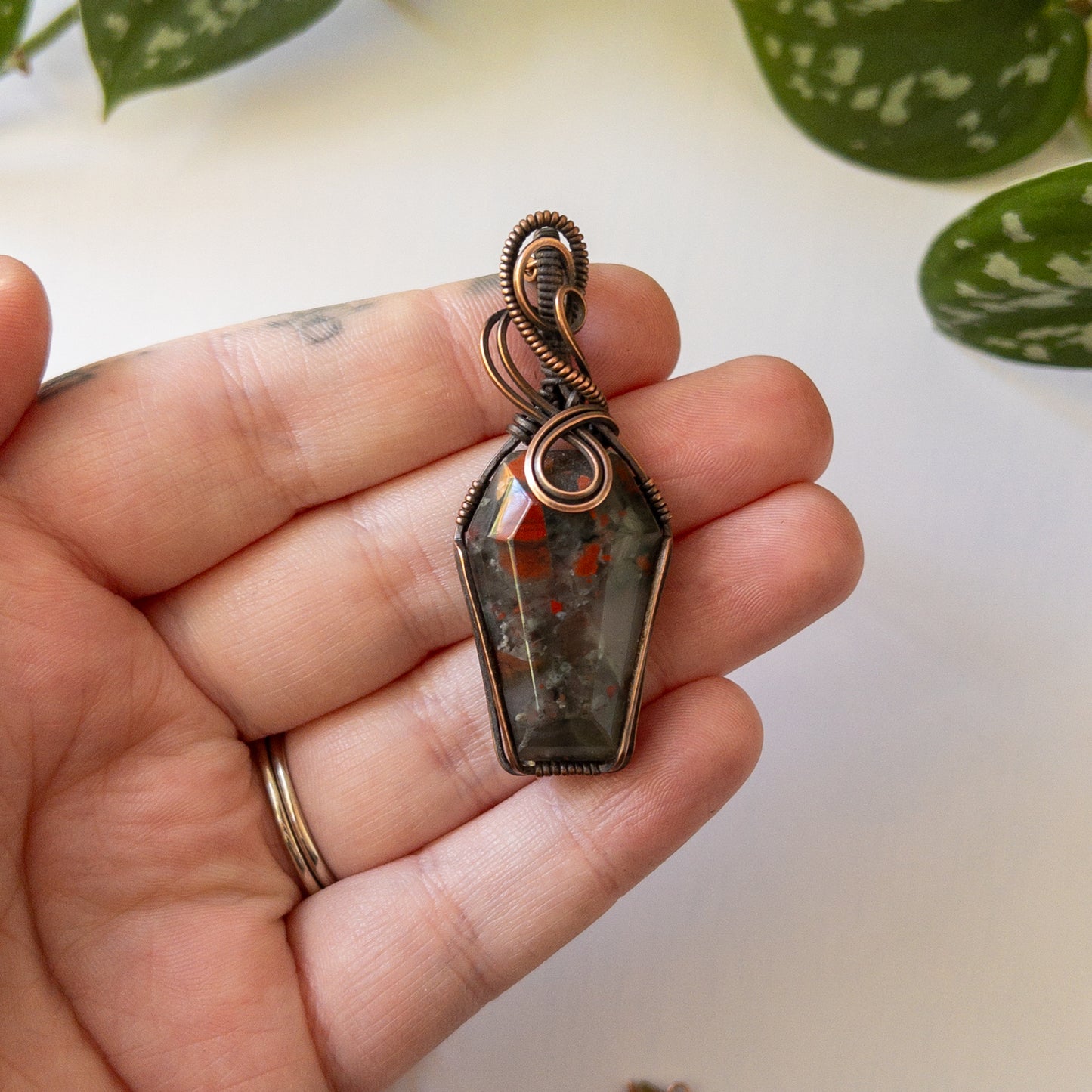 Coffin Pendant - African Bloodstone (B)