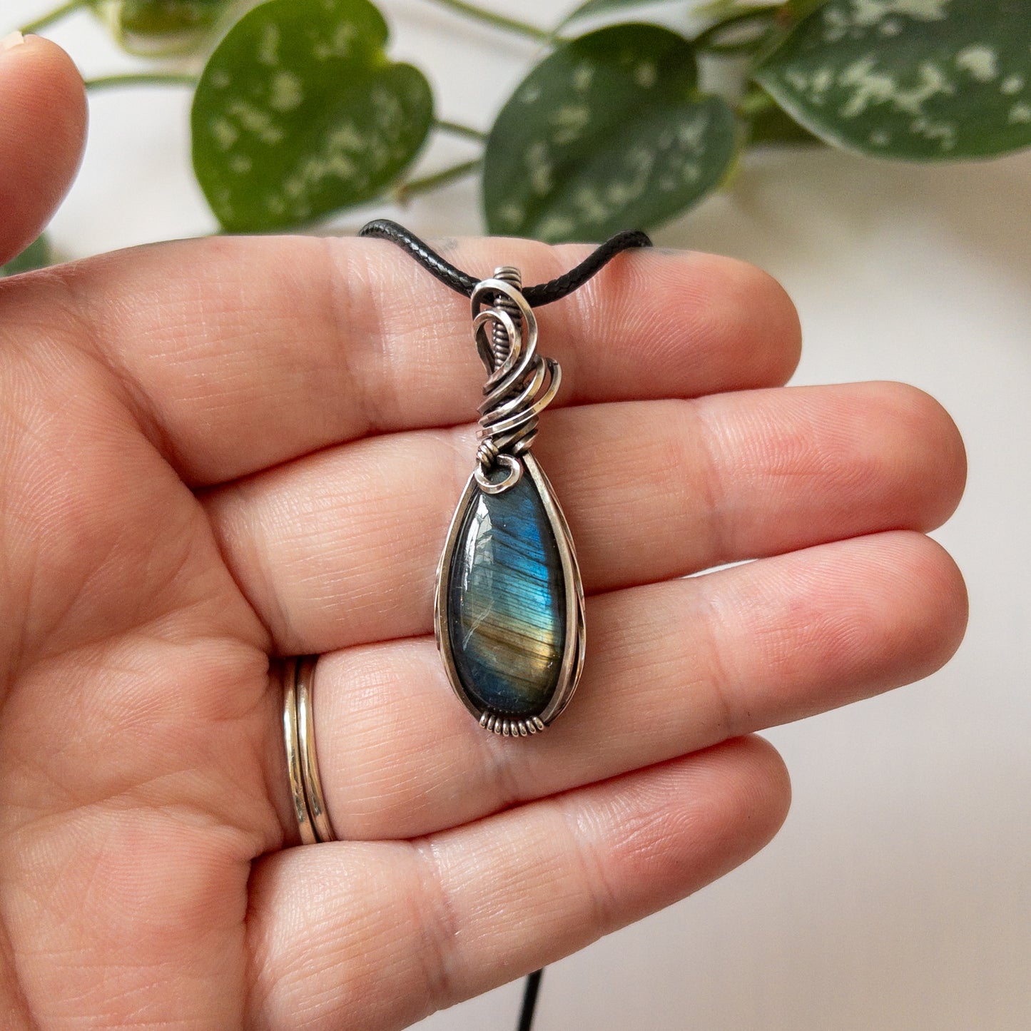 Labradorite & Sterling Silver Wrapped Pendant