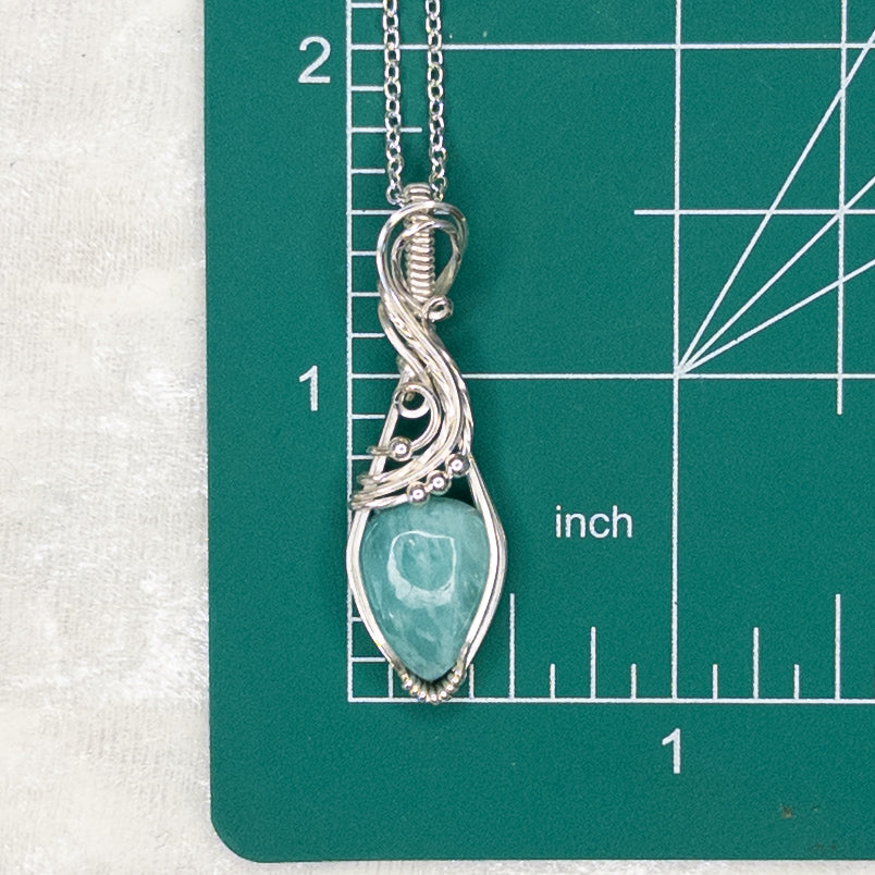 Dainty Amazonite .925 Sterling Silver Pendant