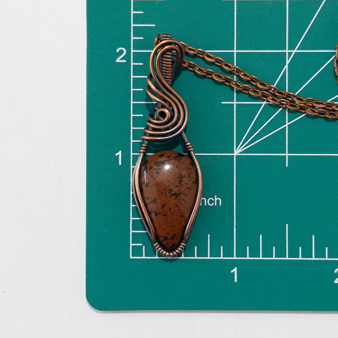 Mahogany Obsidian Copper Wrapped Pendant