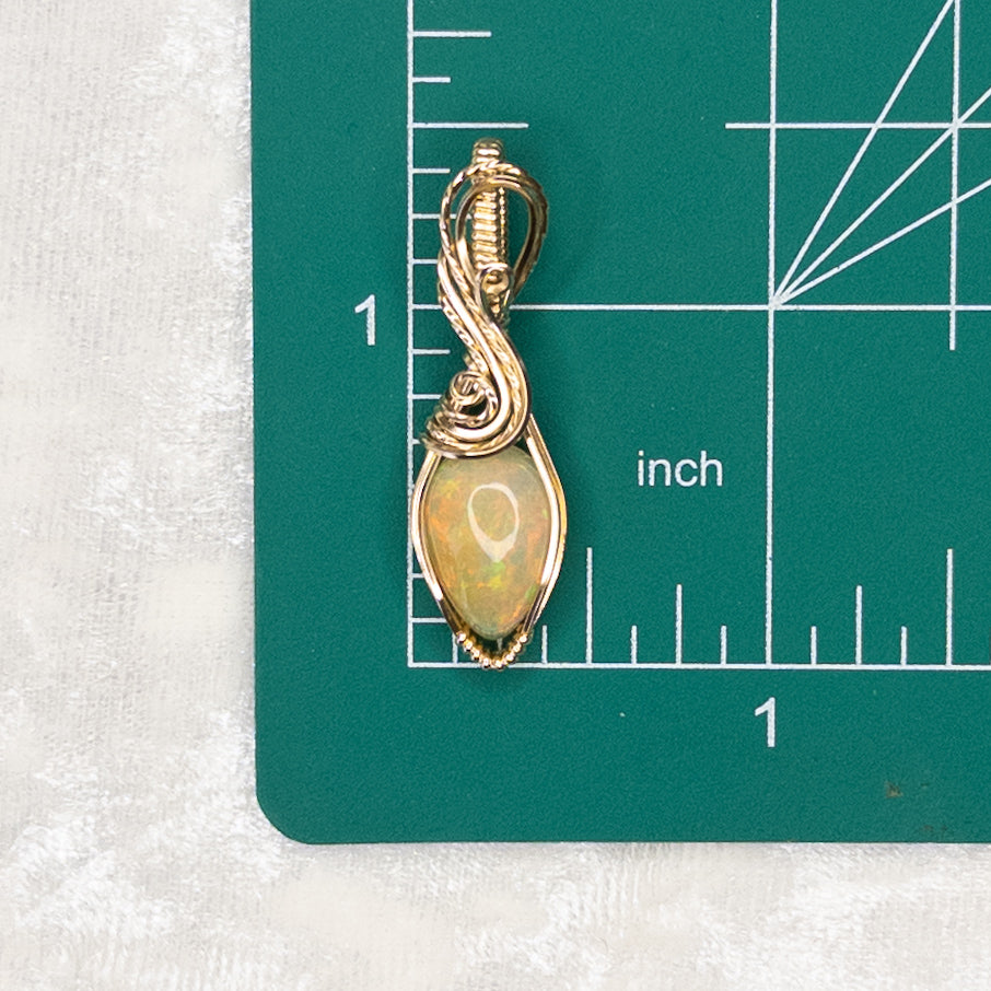 3.10ct. Ethiopian Opal & 14K. Gold-Filled Pendant
