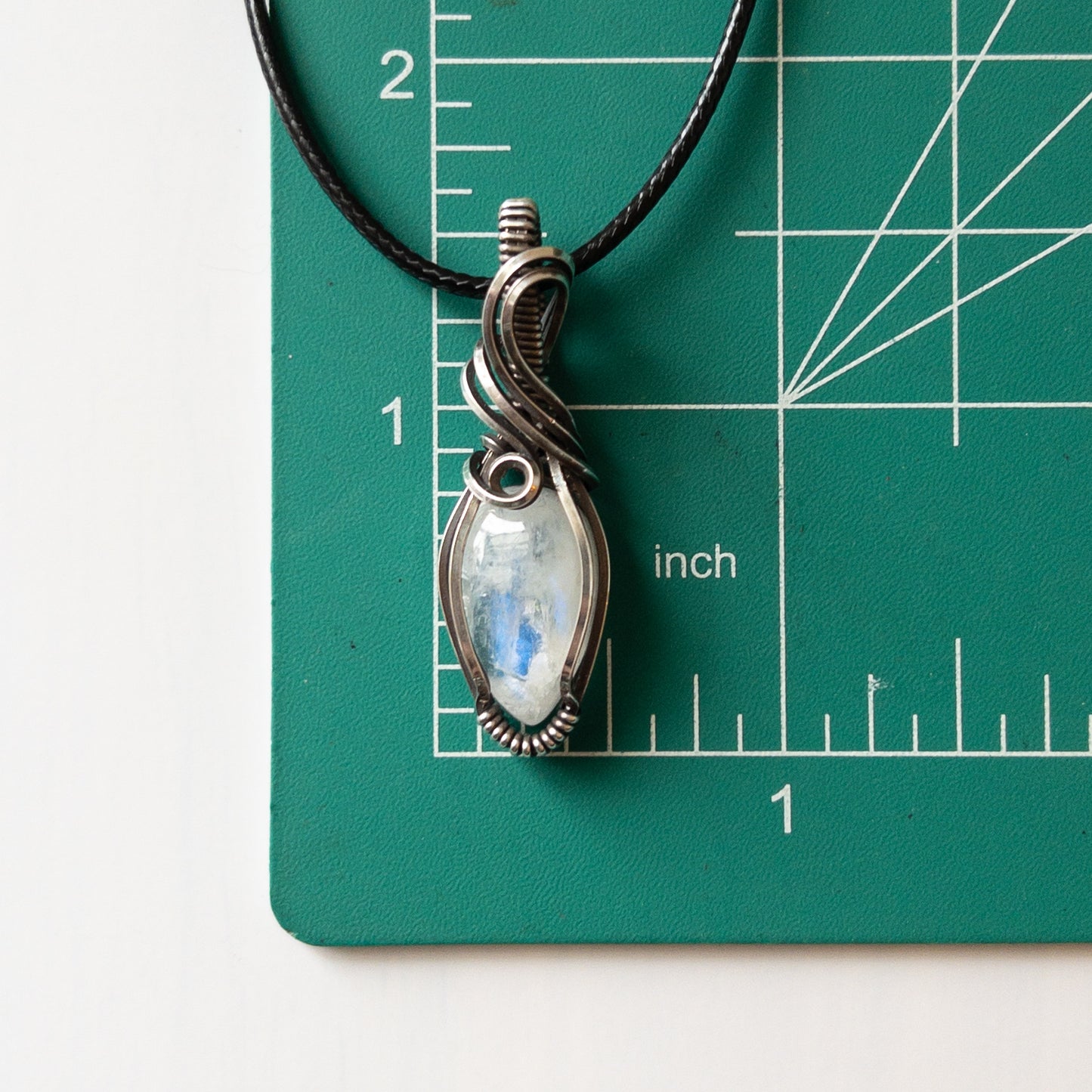 Moonstone & Sterling Silver Wrapped Pendant
