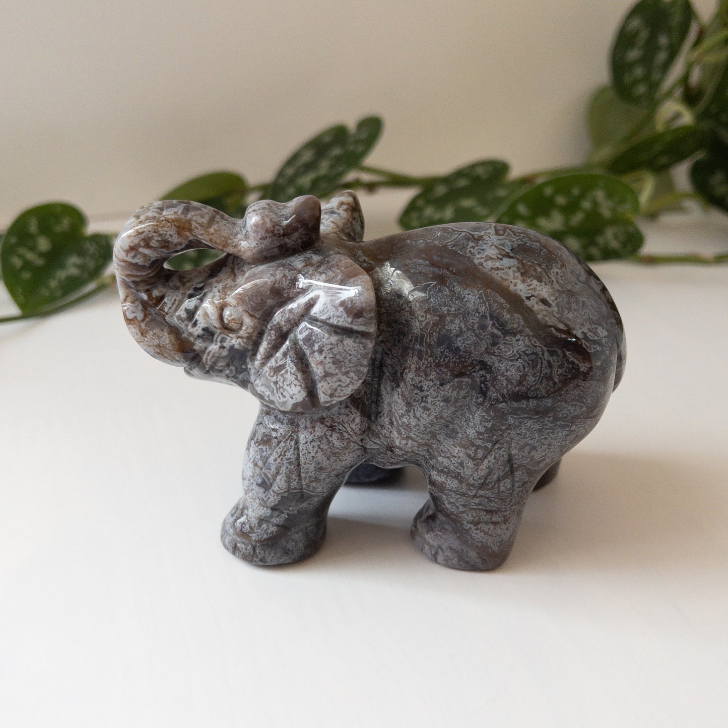 Colorful Moss Agate Elephant B