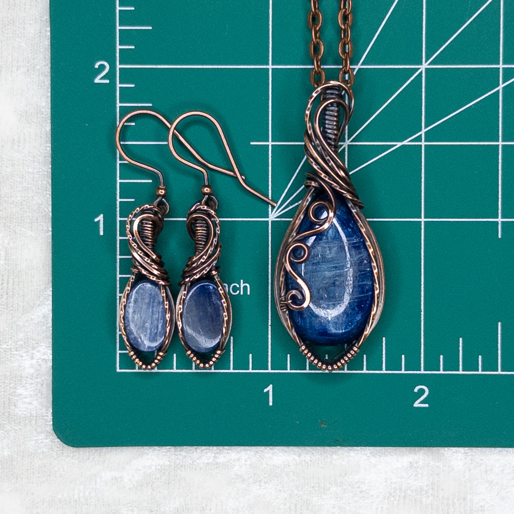 Blue Kyanite Antiqued Copper Set