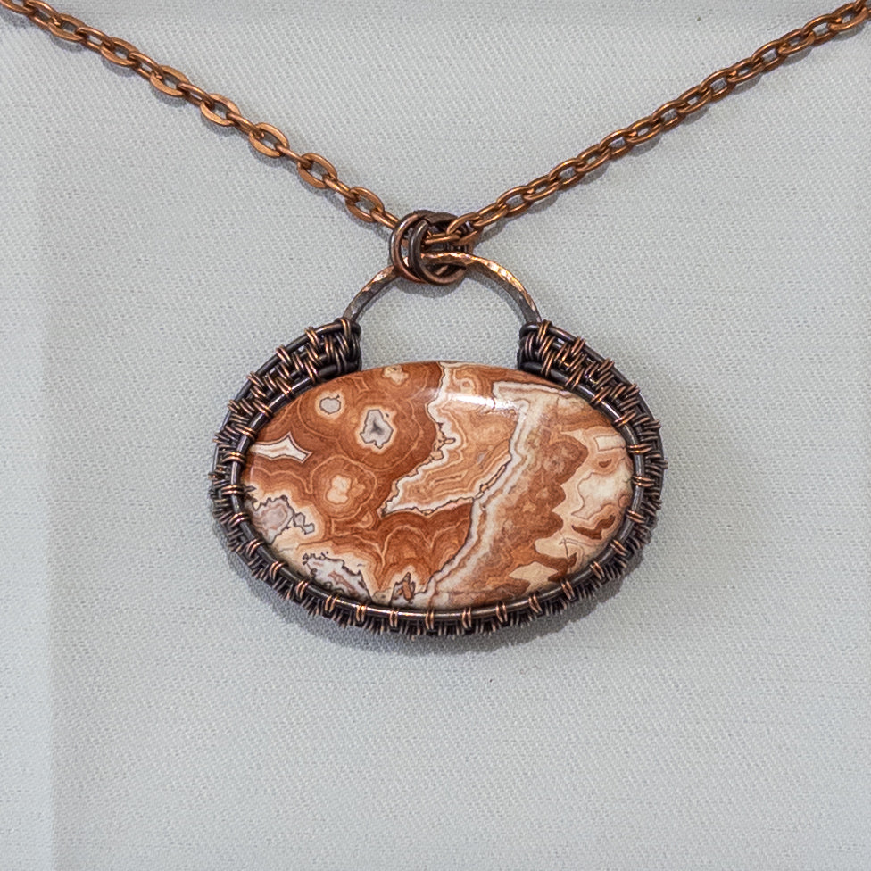 Rosita Jasper Woven Copper Pendant