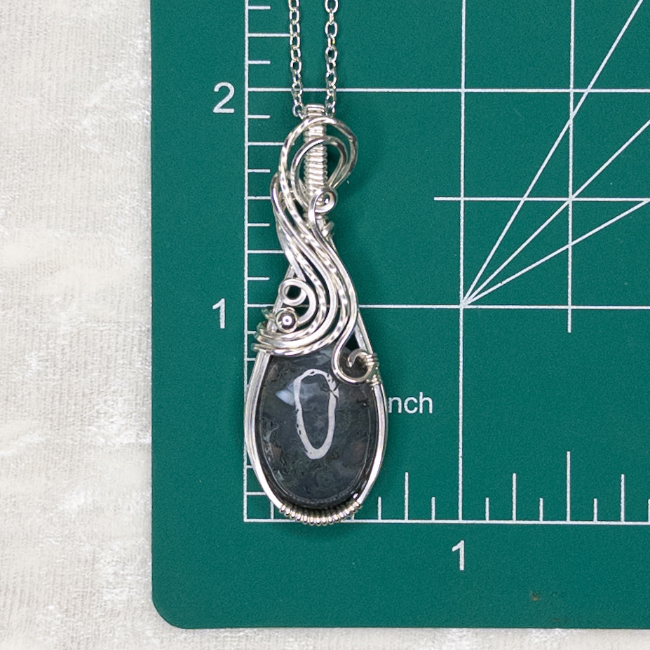 Moss Agate Sterling Silver Pendant