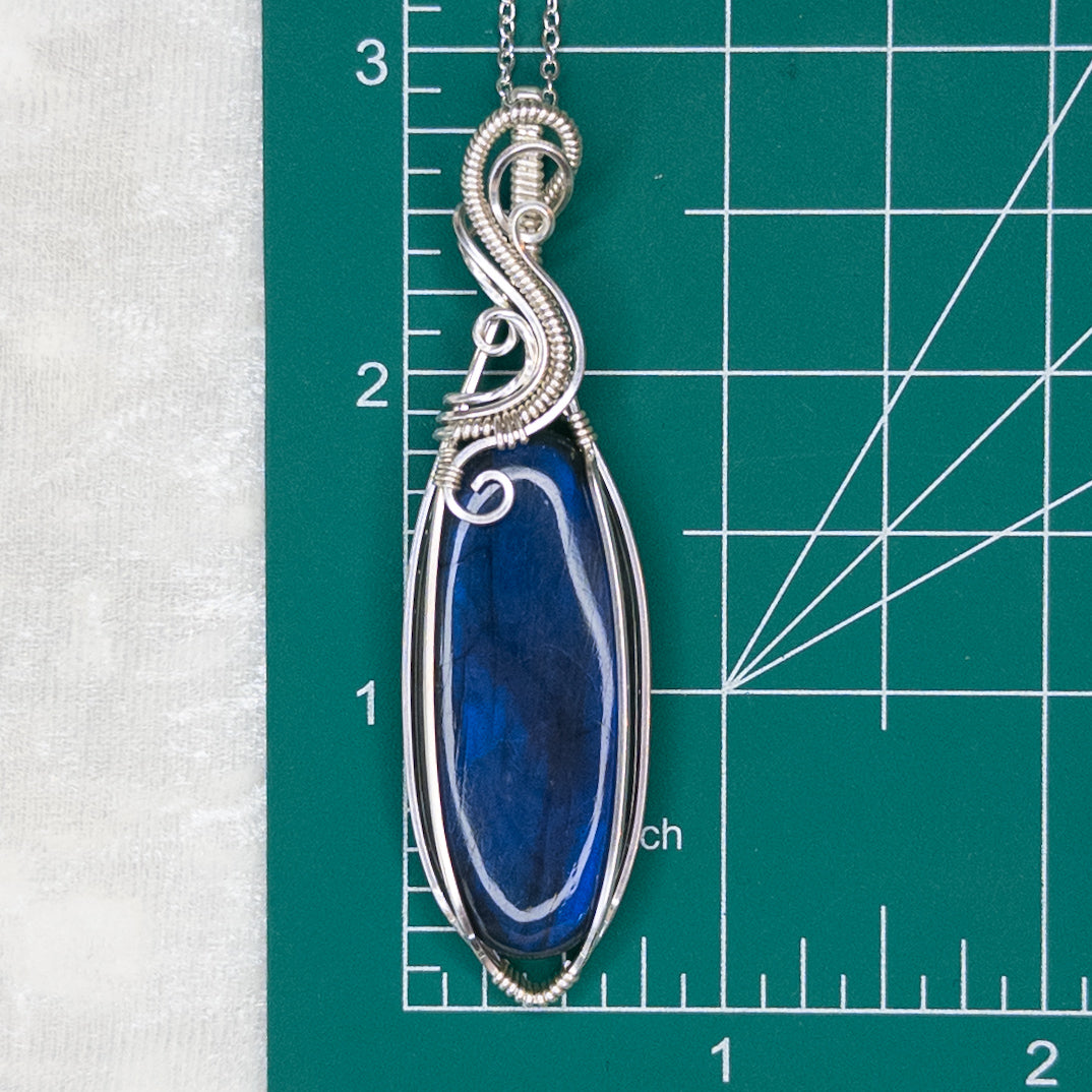 Blue Labradorite & .925 Sterling Silver Pendant